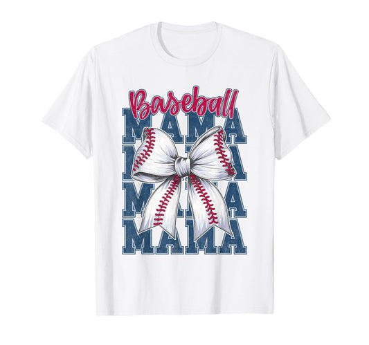Baseball Mama Coquette Bow Game Day T-Shirt - Custom Art Print for Adults - T-Shirt, Sweatshirt, Hoodie