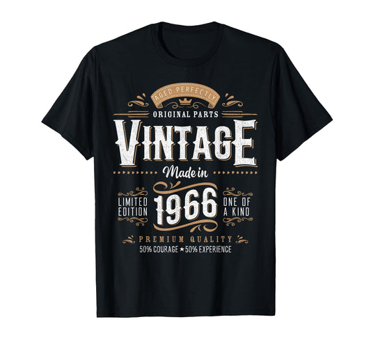 1966 Label 60Th Birthday Gift 60 Year T-Shirt - Trendy Graphic Men Women - T-Shirt, Sweatshirt, Hoodie