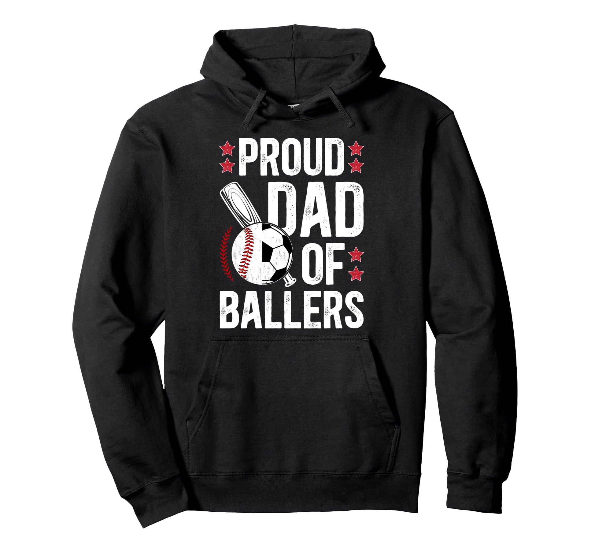 Proud Dad Ballers Baseball Soccer Dad Hoodie - Minimalist Print Men Women - T-Shirt, Sweatshirt, Hoodie