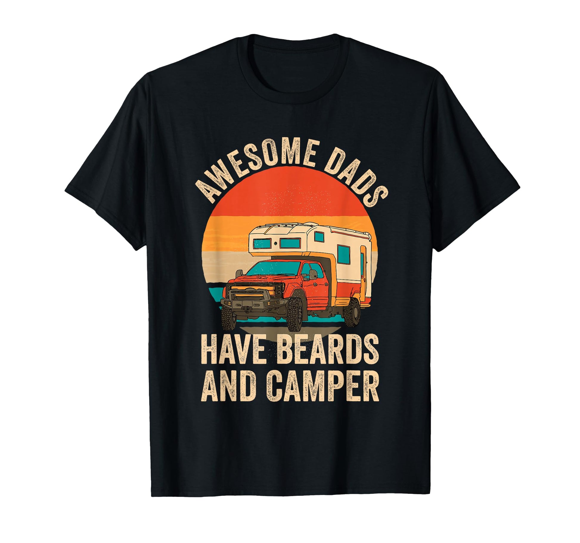 Awesome Dads Have Beards And Camper T-Shirt - Aesthetic Graphic Men Women - T-Shirt, Sweatshirt, Hoodie