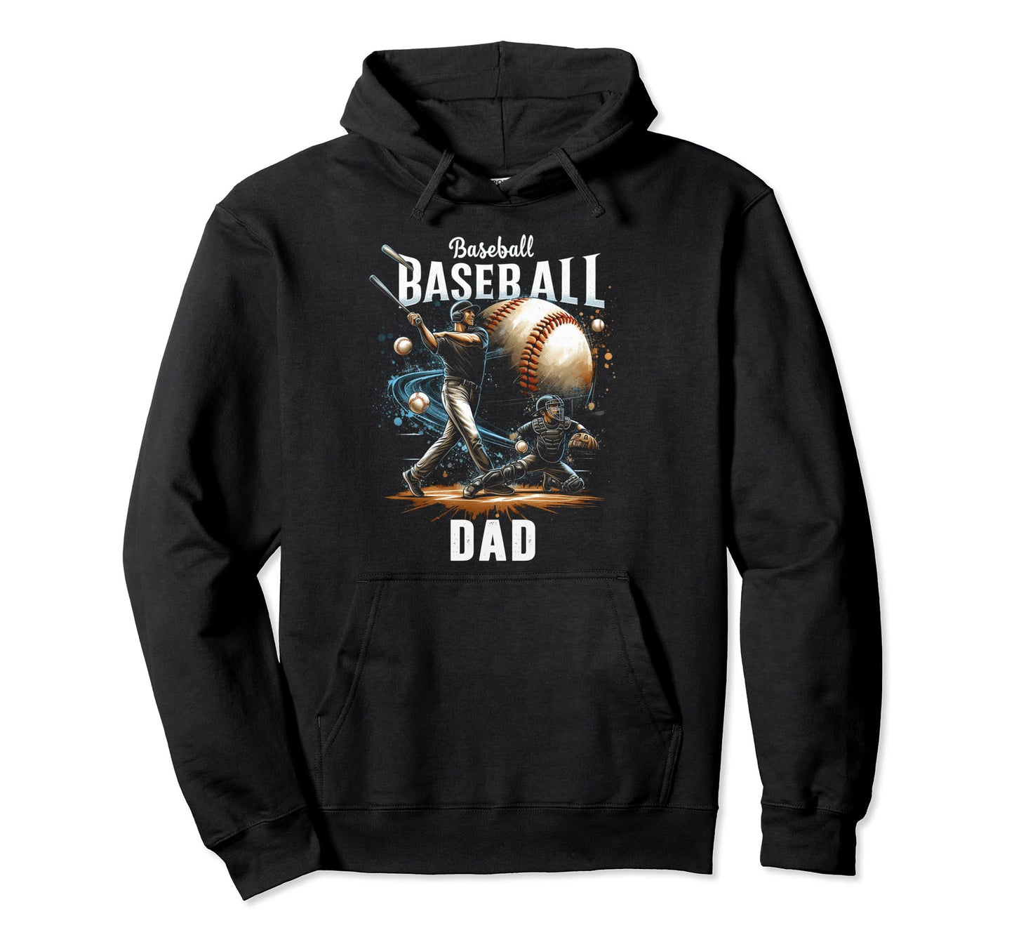 Baseball Dad Fathers Day Hoodie - Graphic Print Unisex - T-Shirt, Sweatshirt, Hoodie