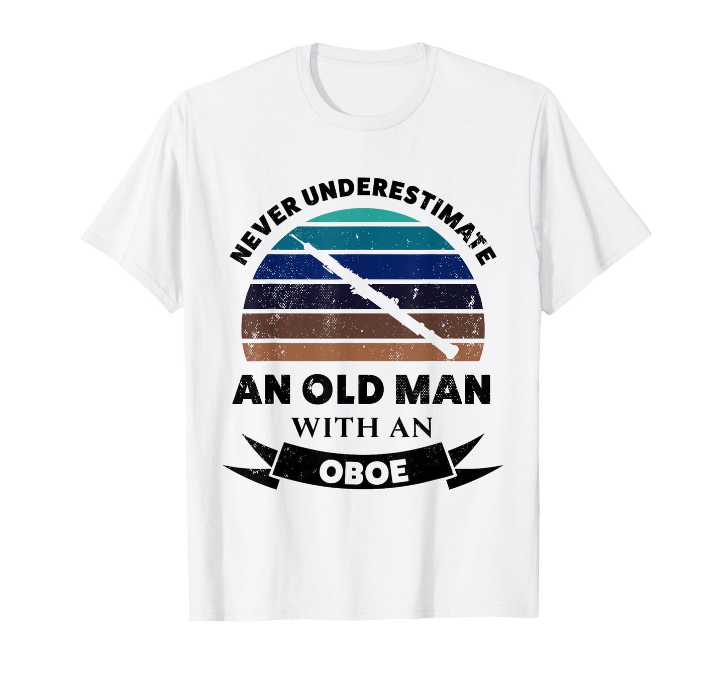 Old Oboe Music Gift Dad Secret Santa T-Shirt - Minimalist Print for Adults - T-Shirt, Sweatshirt, Hoodie