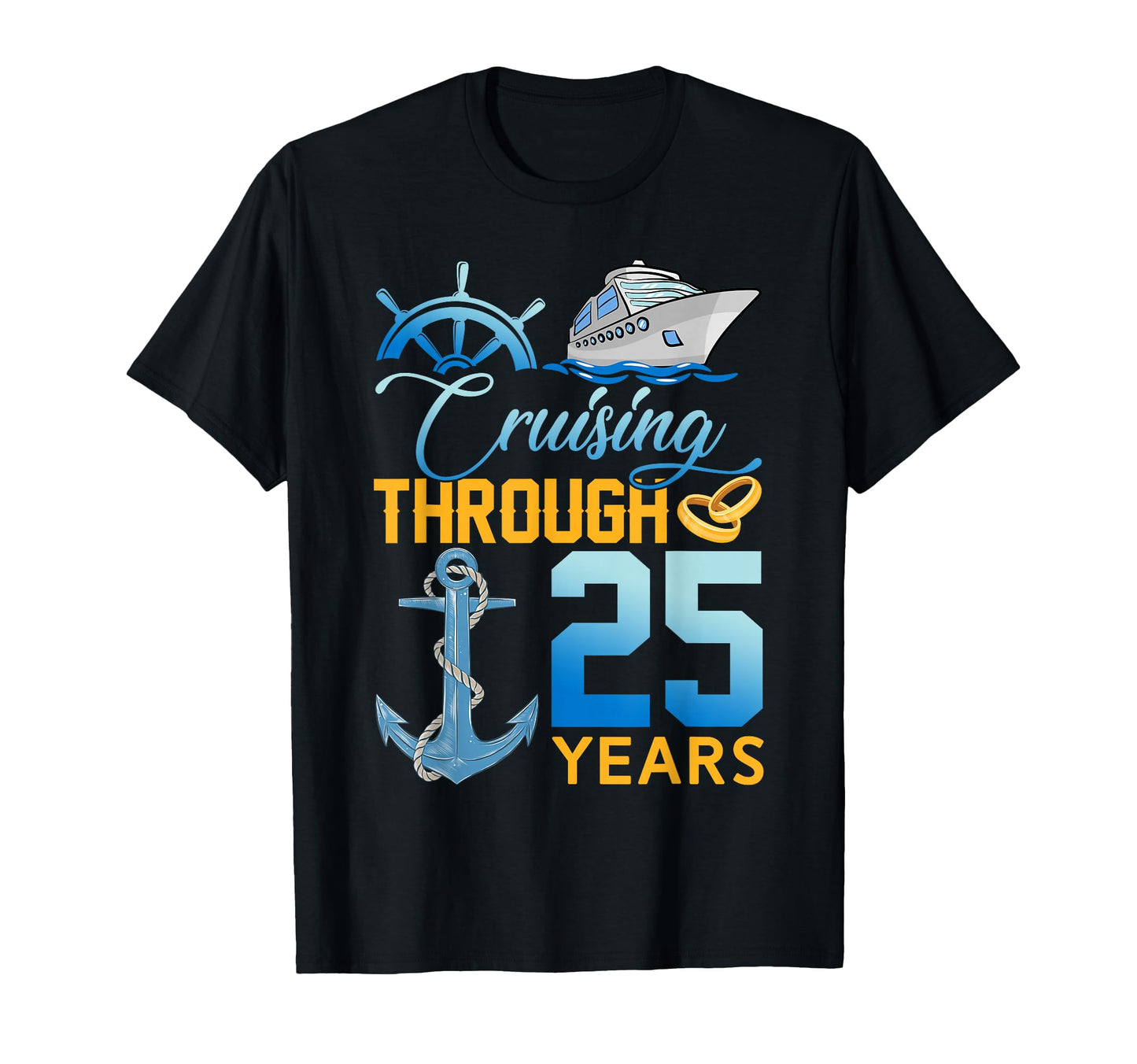 Cruising Through 25 Years 25Th T-Shirt - Unique Graphic for Adults - T-Shirt, Sweatshirt, Hoodie
