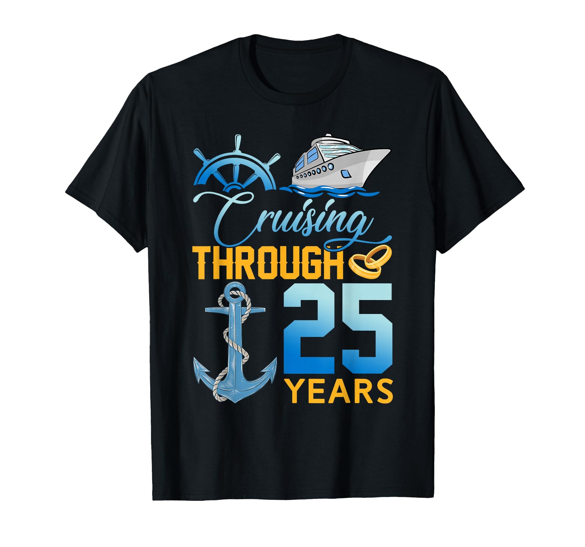 Cruising Through 25 Years 25Th T-Shirt - Unique Graphic for Adults - T-Shirt, Sweatshirt, Hoodie