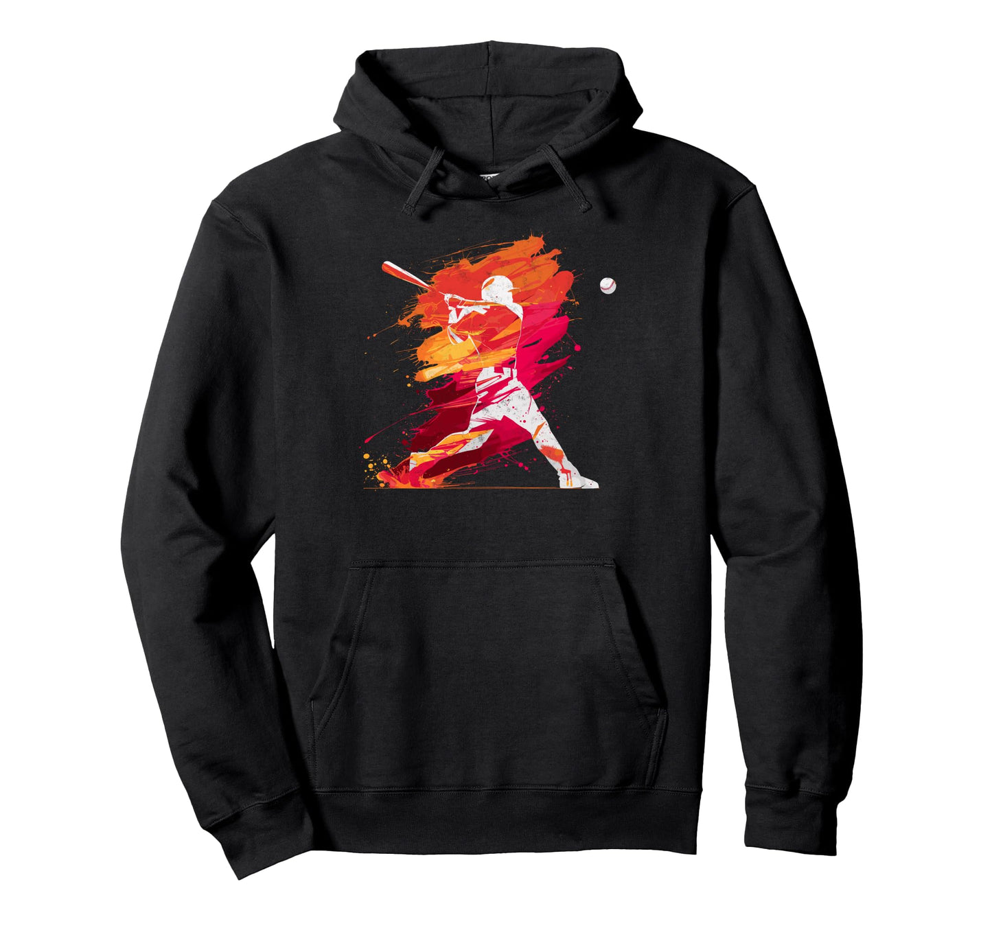 Paint Splash Baseball Player Coach Dad Hoodie - Unique Graphic Men Women - T-Shirt, Sweatshirt, Hoodie