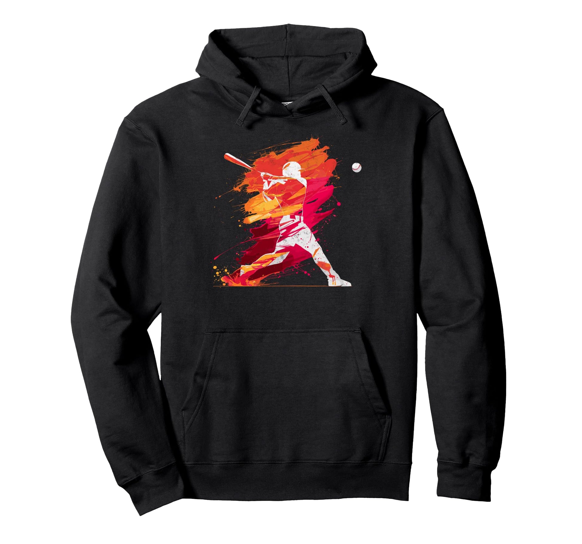 Paint Splash Baseball Player Coach Dad Hoodie - Unique Graphic Men Women - T-Shirt, Sweatshirt, Hoodie