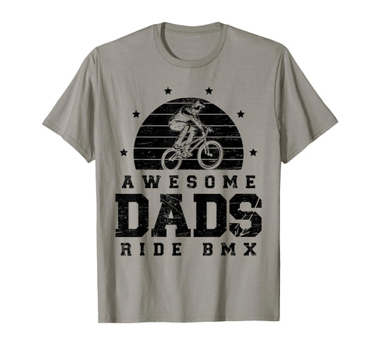 Awesome Dads Ride Bmx Bike Sunset T-Shirt - Custom Art Print Unisex - T-Shirt, Sweatshirt, Hoodie