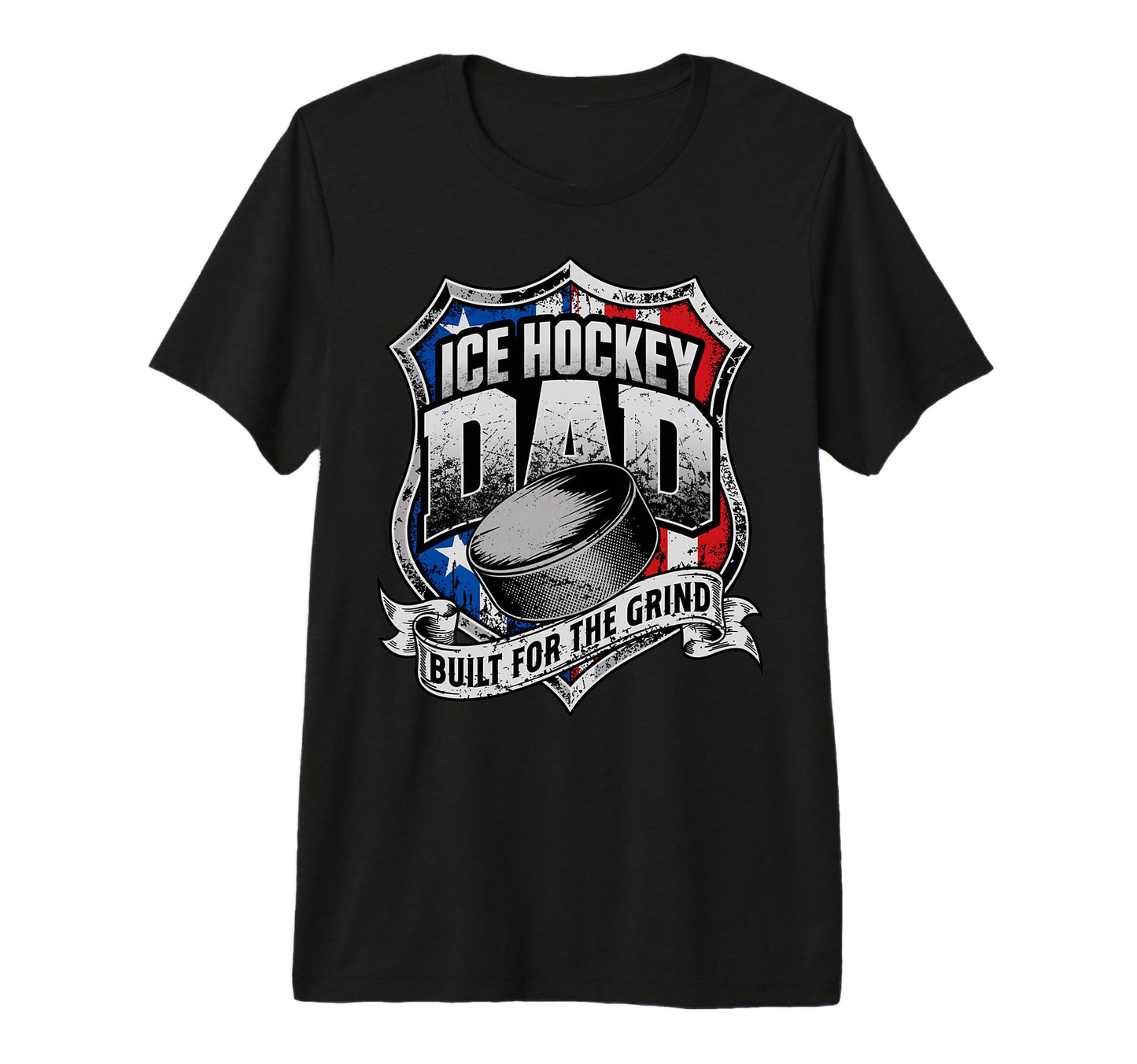Mens Built Grind Usa Patriotic Ice Hockey T-Shirt - Trendy Graphic Unisex - T-Shirt, Sweatshirt, Hoodie