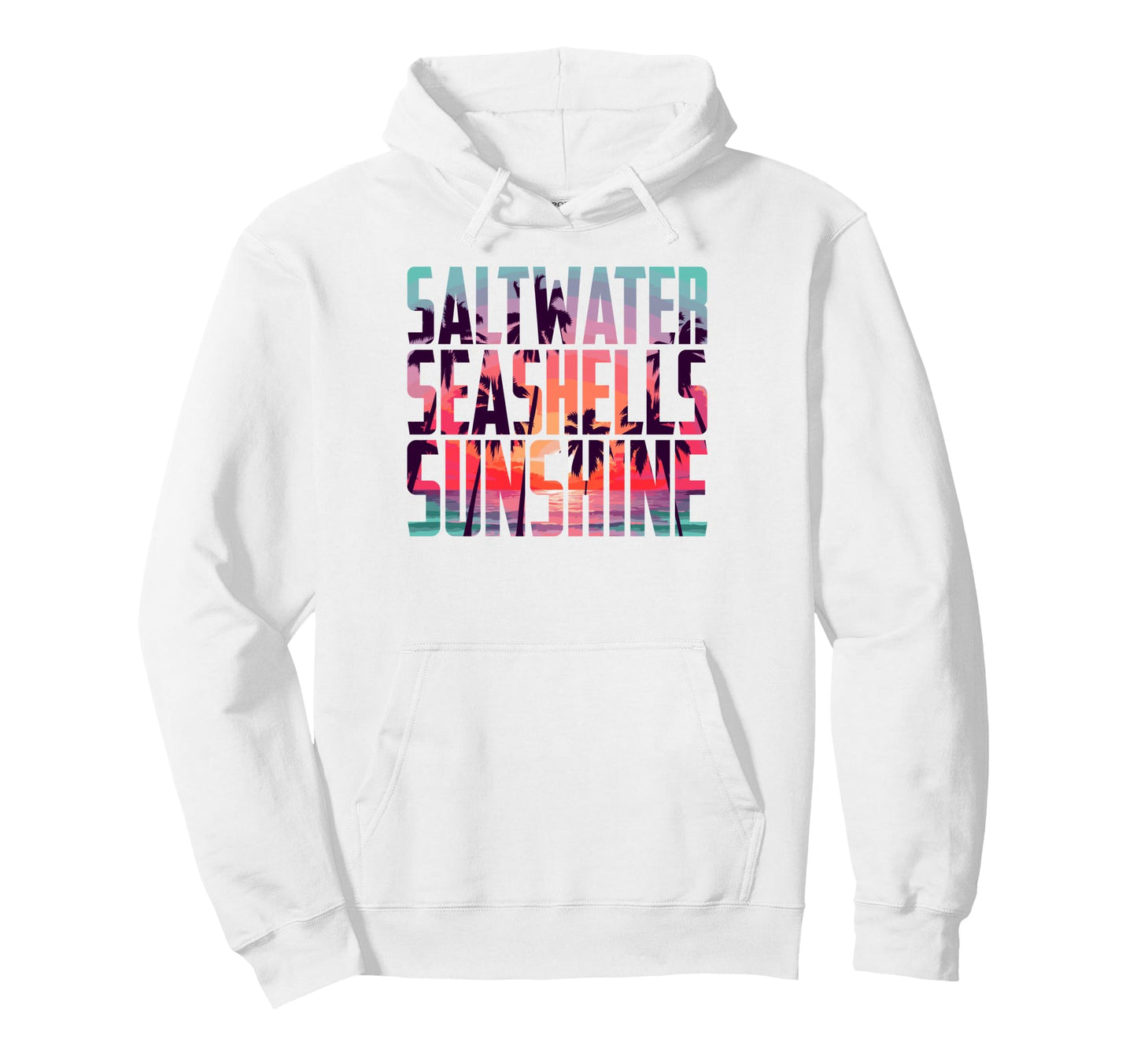 Salt Water Seashells Sunshine Beach Hoodie - Unique Graphic Men Women - T-Shirt, Sweatshirt, Hoodie