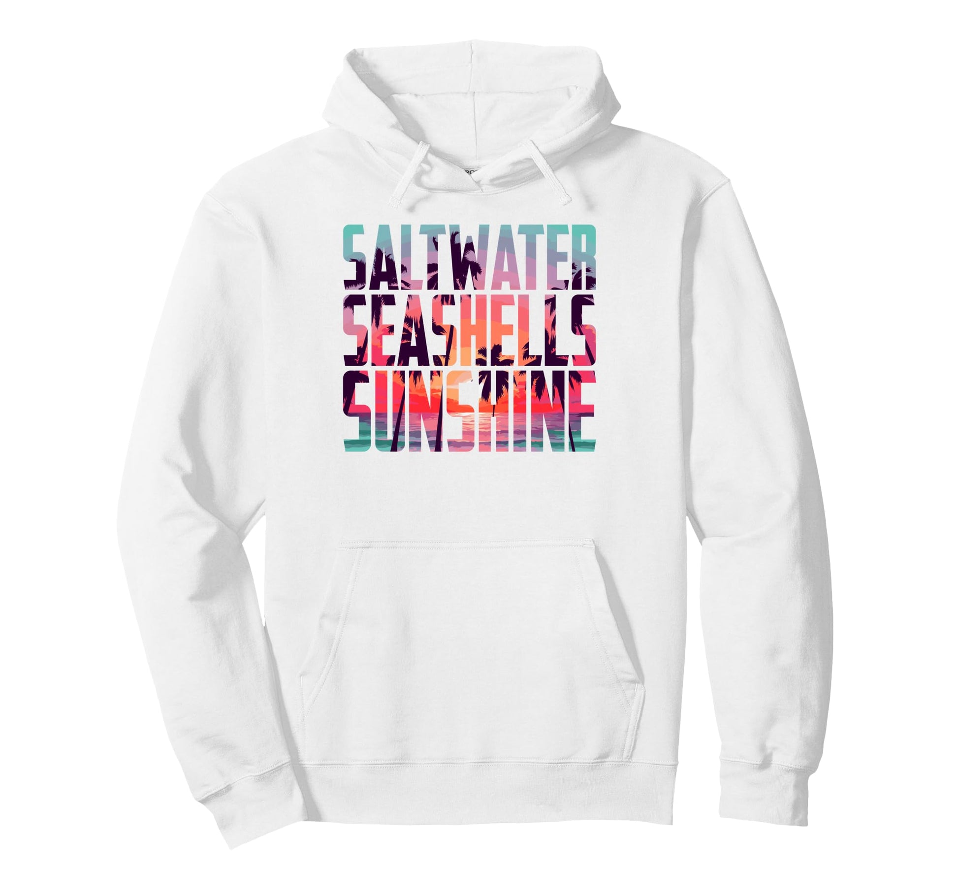 Salt Water Seashells Sunshine Beach Hoodie - Unique Graphic Men Women - T-Shirt, Sweatshirt, Hoodie