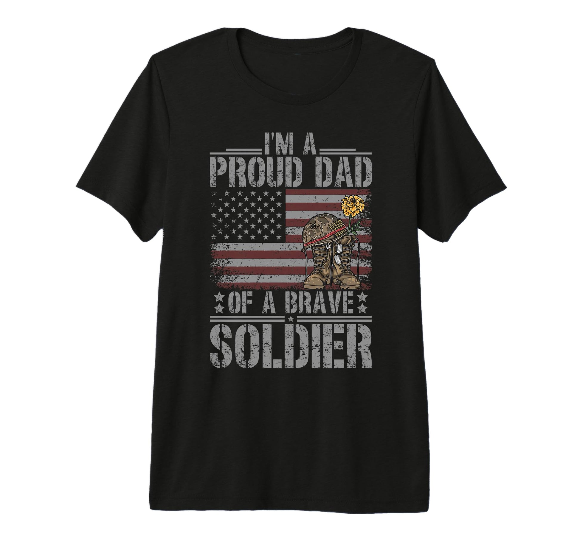 Mens Im Proud Dad Military Dad Us Flag T-Shirt - Trendy Graphic Unisex - T-Shirt, Sweatshirt, Hoodie