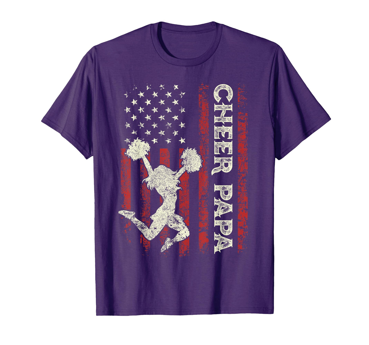Cheer Papa Us Flag Dad Patriotic T-Shirt - Casual Everyday Wear for Adults - T-Shirt, Sweatshirt, Hoodie