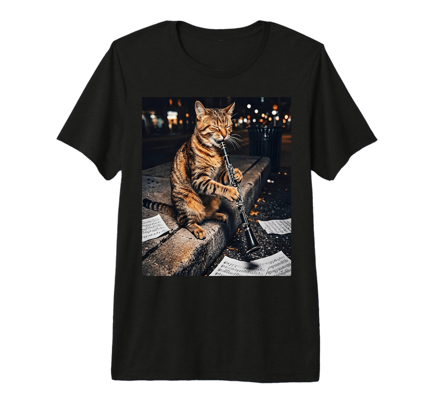 Cat Playing Clarinet Music Funny T-Shirt - Aesthetic Graphic Unisex - T-Shirt, Sweatshirt, Hoodie