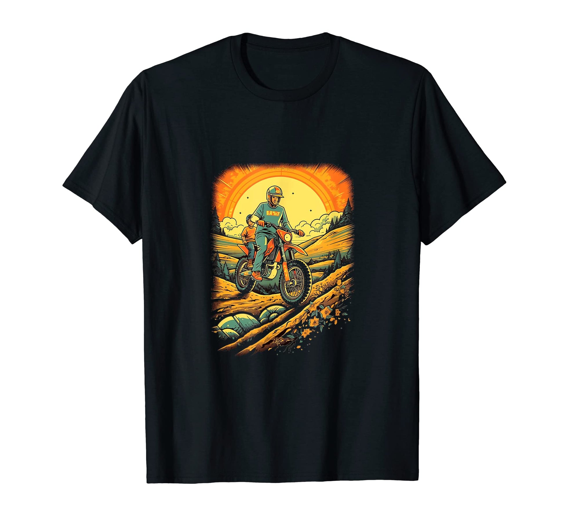 Dirt Bike Father Dad Son Motorcycle T-Shirt - Graphic Print for Adults - T-Shirt, Sweatshirt, Hoodie