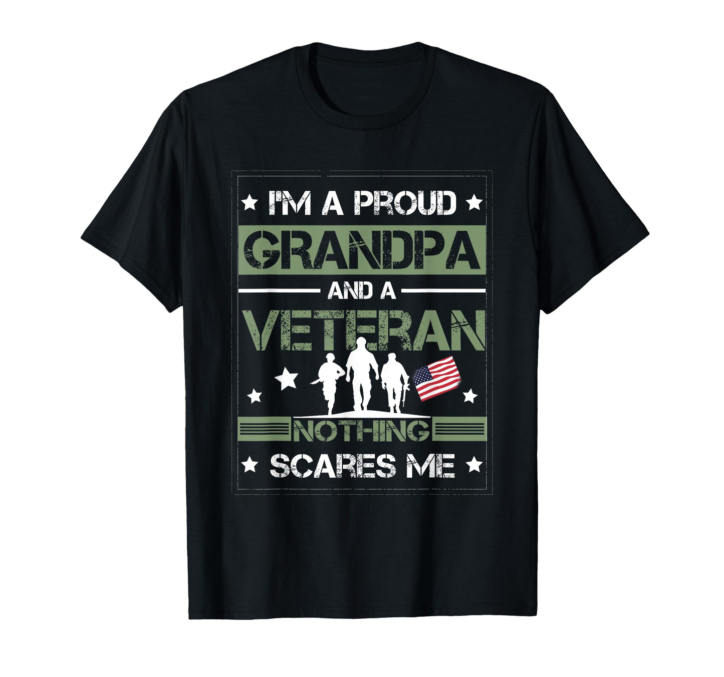 Us Flag Proud Military Grandpa Vet T-Shirt - Unique Graphic Men Women - T-Shirt, Sweatshirt, Hoodie