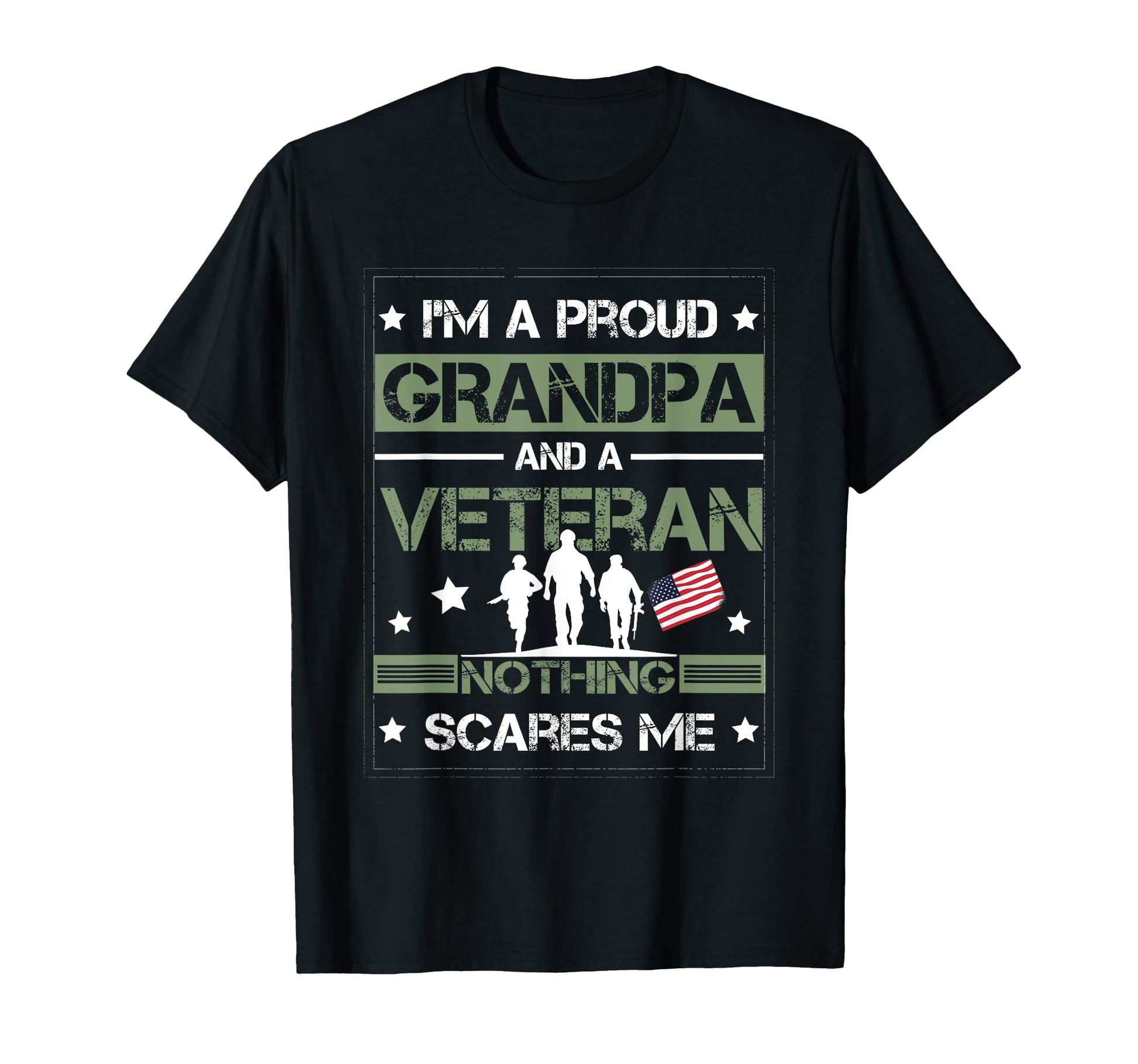Us Flag Proud Military Grandpa Vet T-Shirt - Unique Graphic Men Women - T-Shirt, Sweatshirt, Hoodie