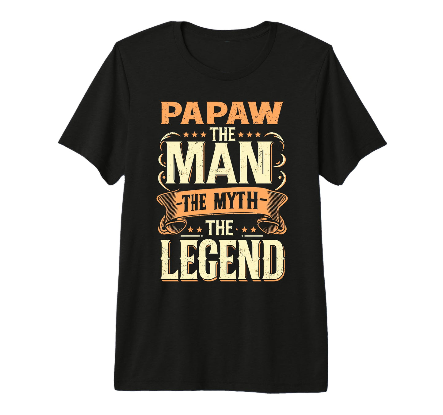 Mens Papaw Myth Legend Dad Grandpa Tri T-Shirt - Custom Art Print Unisex - T-Shirt, Sweatshirt, Hoodie
