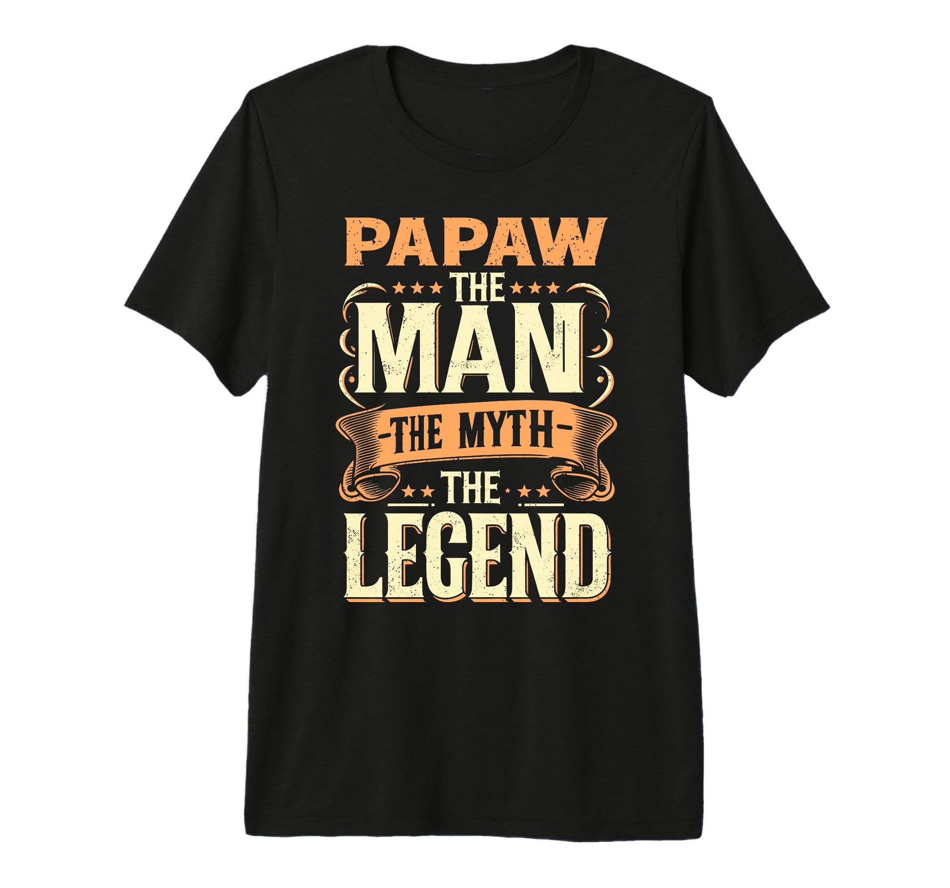 Mens Papaw Myth Legend Dad Grandpa Tri T-Shirt - Custom Art Print Unisex - T-Shirt, Sweatshirt, Hoodie