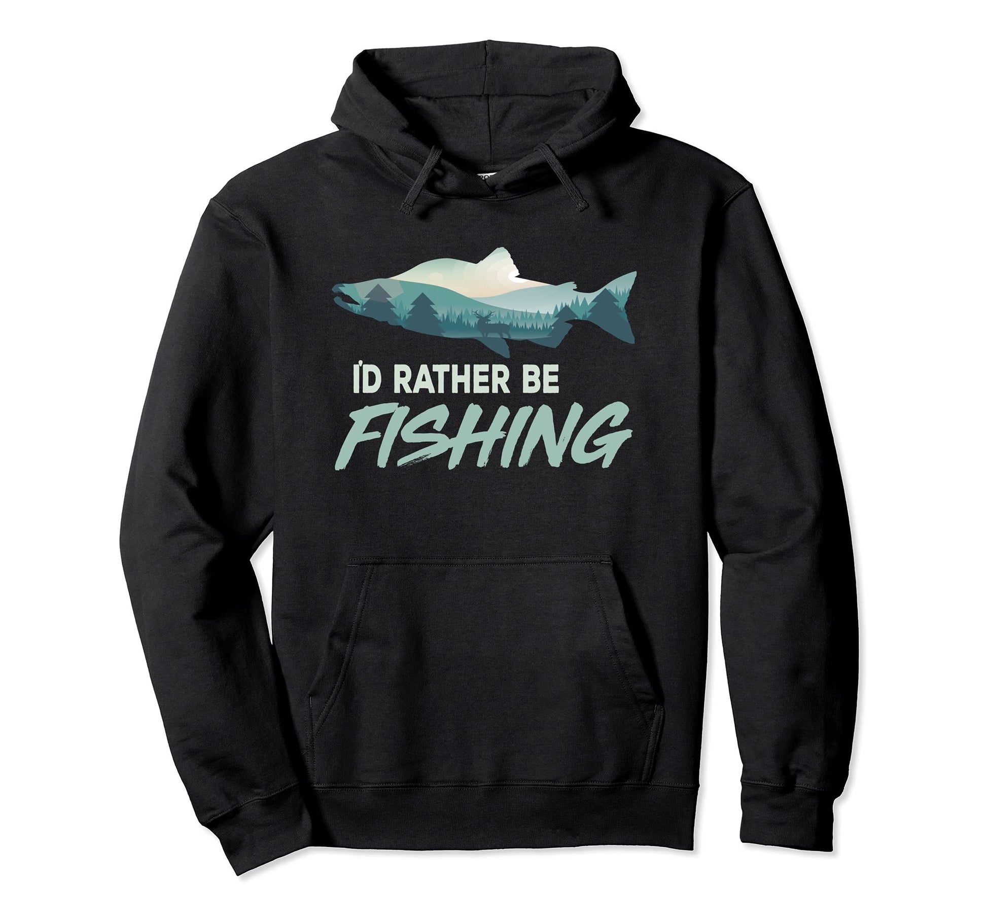 Id Rather Be Fishing Salmon Nature Hoodie - Trendy Graphic for Adults - T-Shirt, Sweatshirt, Hoodie