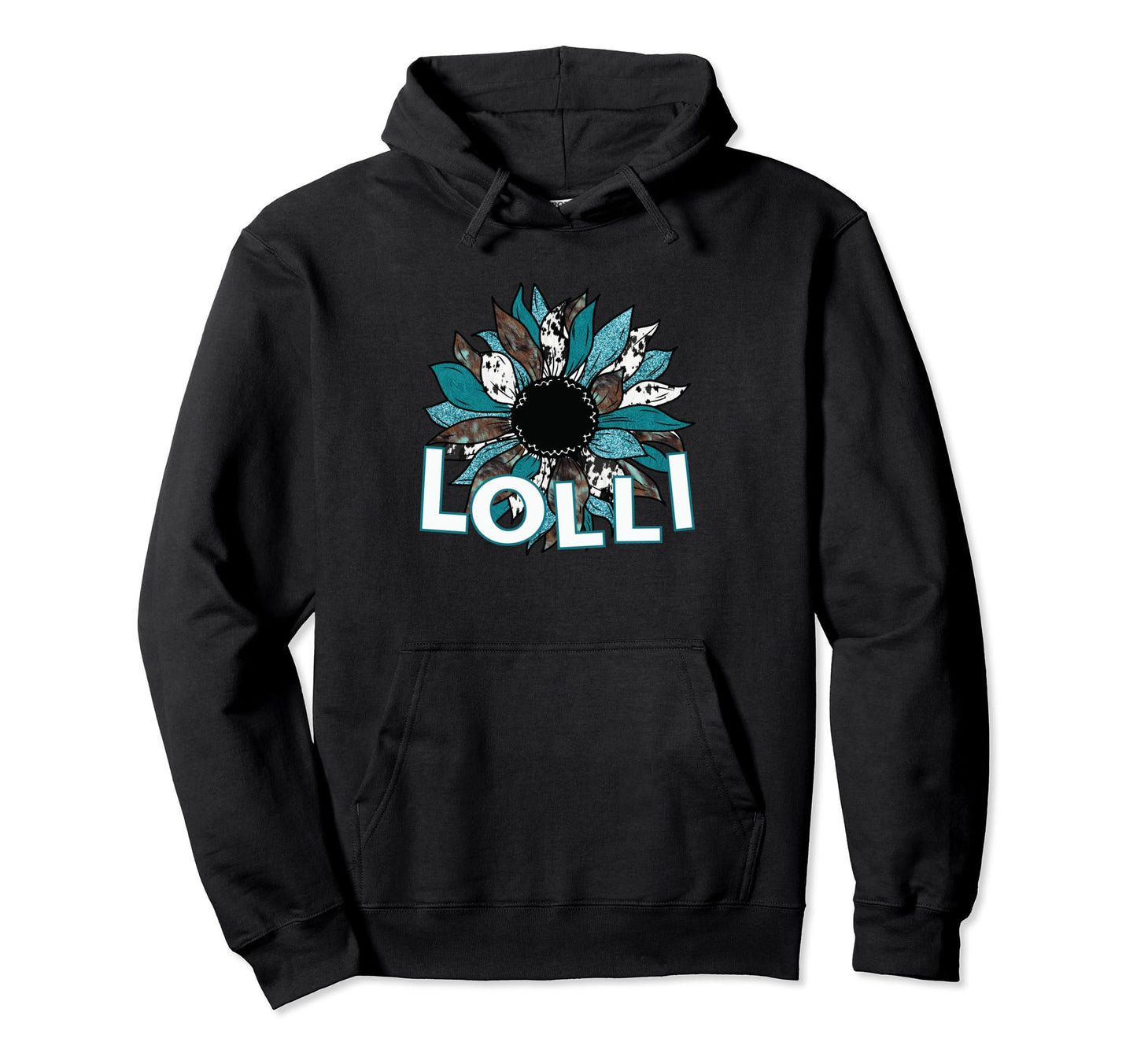 Lolli Tshirts Turquoise Sunflower Hoodie - Streetwear Style for Adults - T-Shirt, Sweatshirt, Hoodie