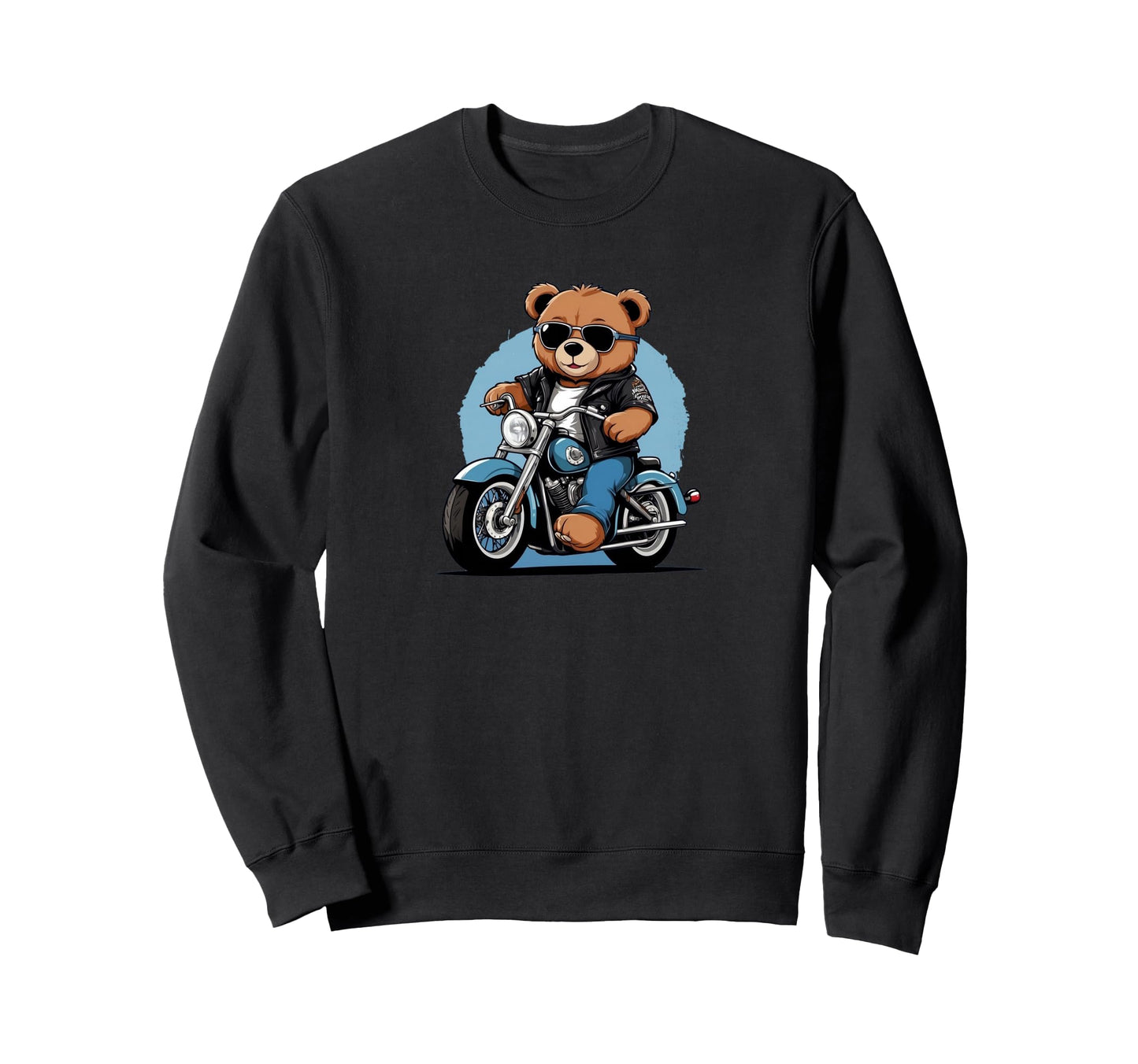 Teddy Bear Riding Motorcycle Gift Sweatshirt - Minimalist Print Unisex - T-Shirt, Sweatshirt, Hoodie