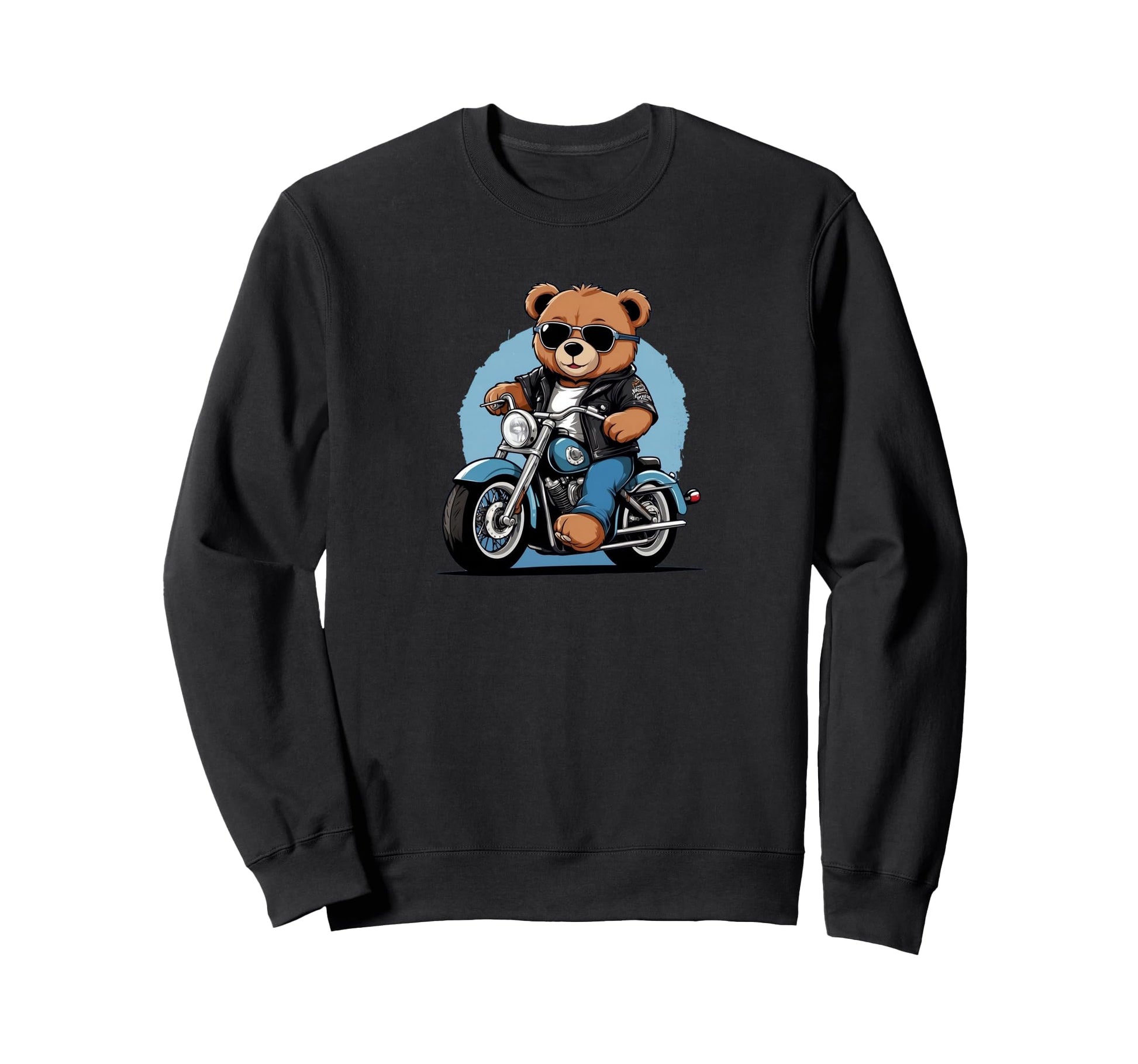 Teddy Bear Riding Motorcycle Gift Sweatshirt - Minimalist Print Unisex - T-Shirt, Sweatshirt, Hoodie
