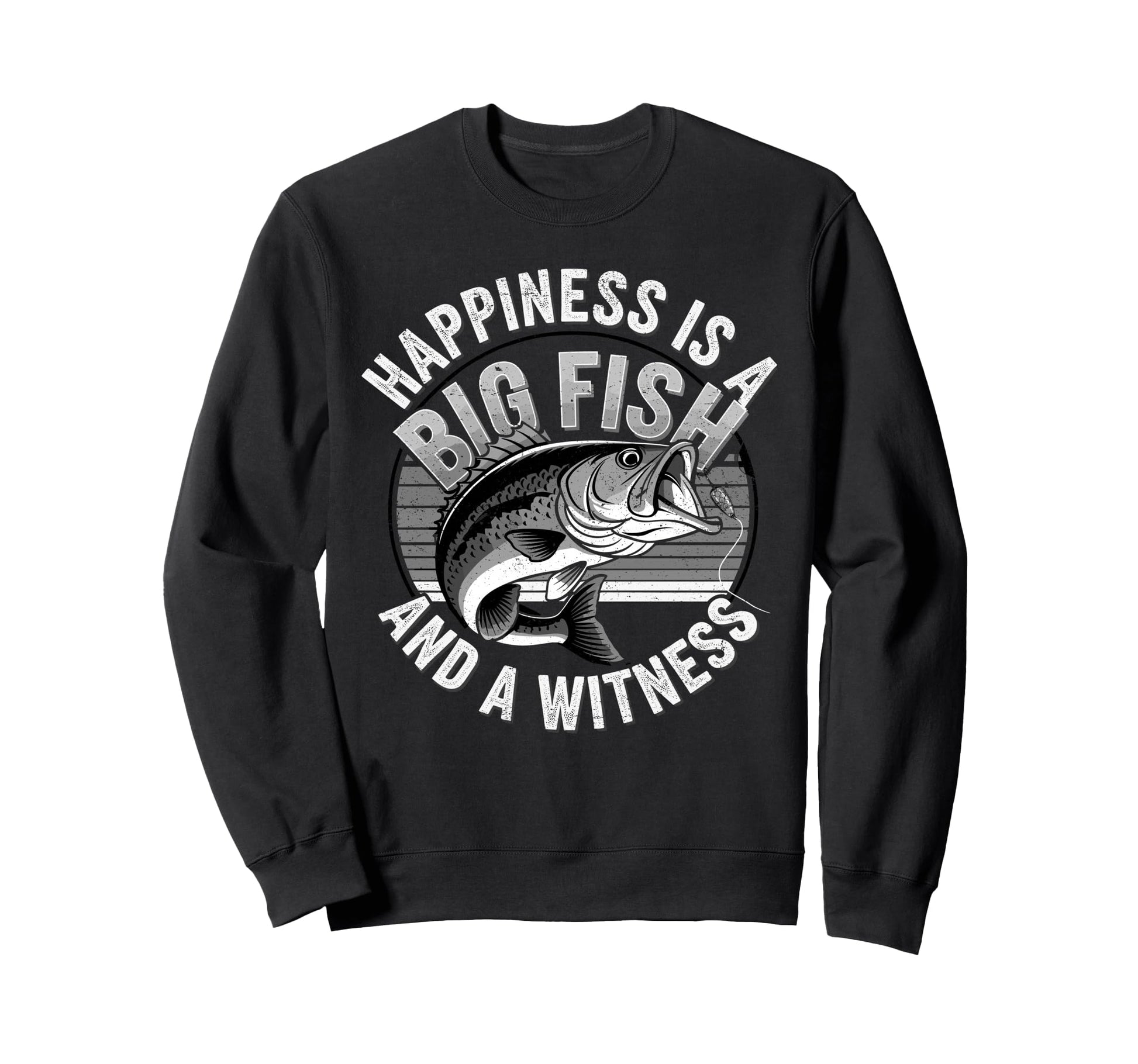 Fisherman Happiness Is Big Fish Funny Sweatshirt - Custom Art Print Unisex - T-Shirt, Sweatshirt, Hoodie