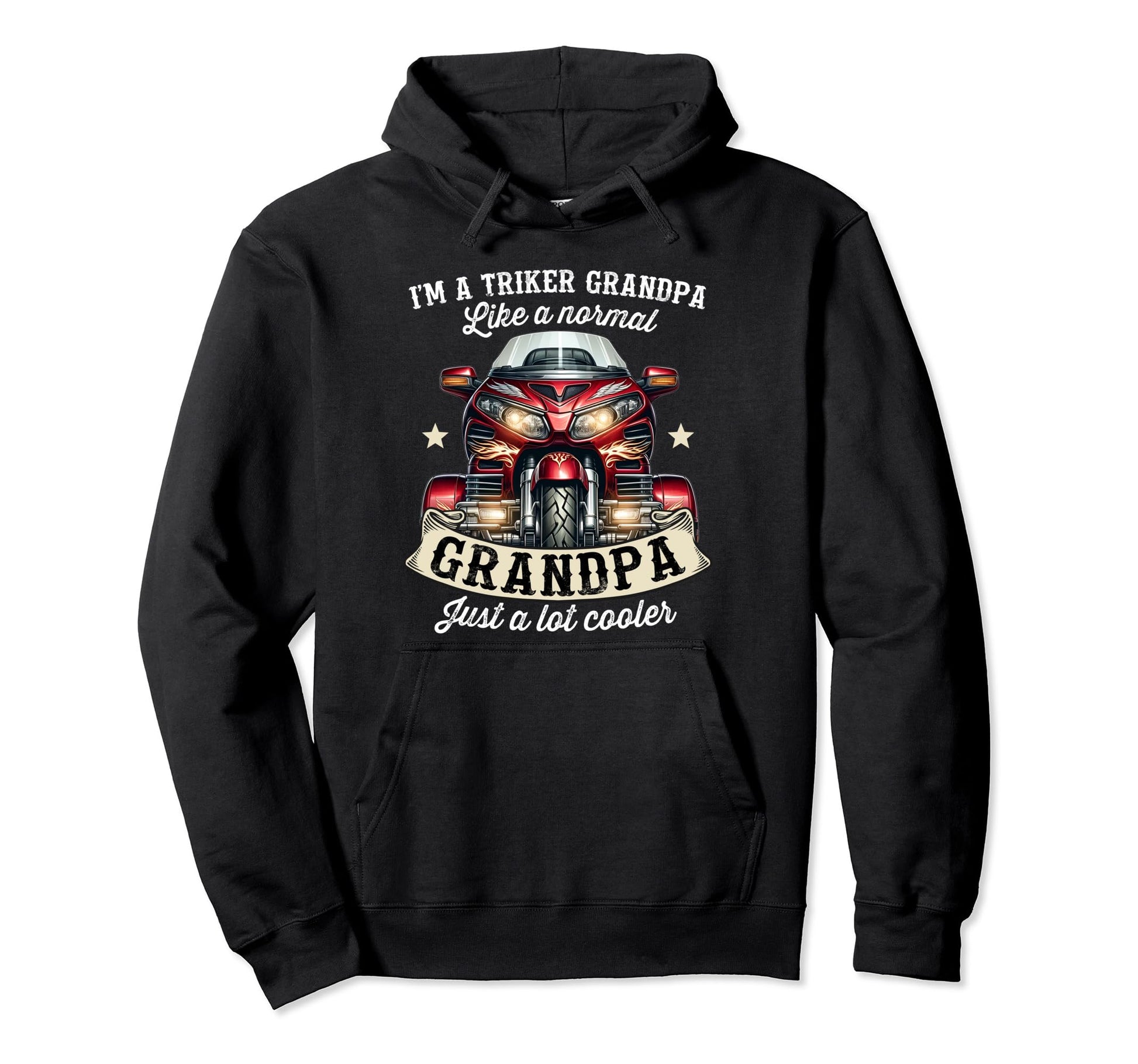 Grandpa Trike Rider 3 Wheels Motorcycle Hoodie - Trendy Graphic for Adults - T-Shirt, Sweatshirt, Hoodie