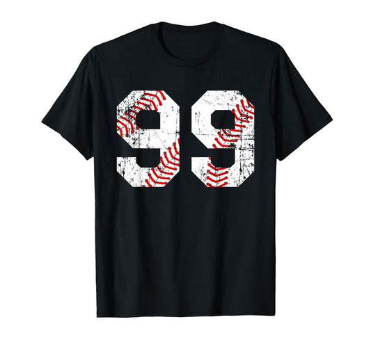 Baseball 99 Jersey Number T-Shirt - Unique Graphic Unisex - T-Shirt, Sweatshirt, Hoodie