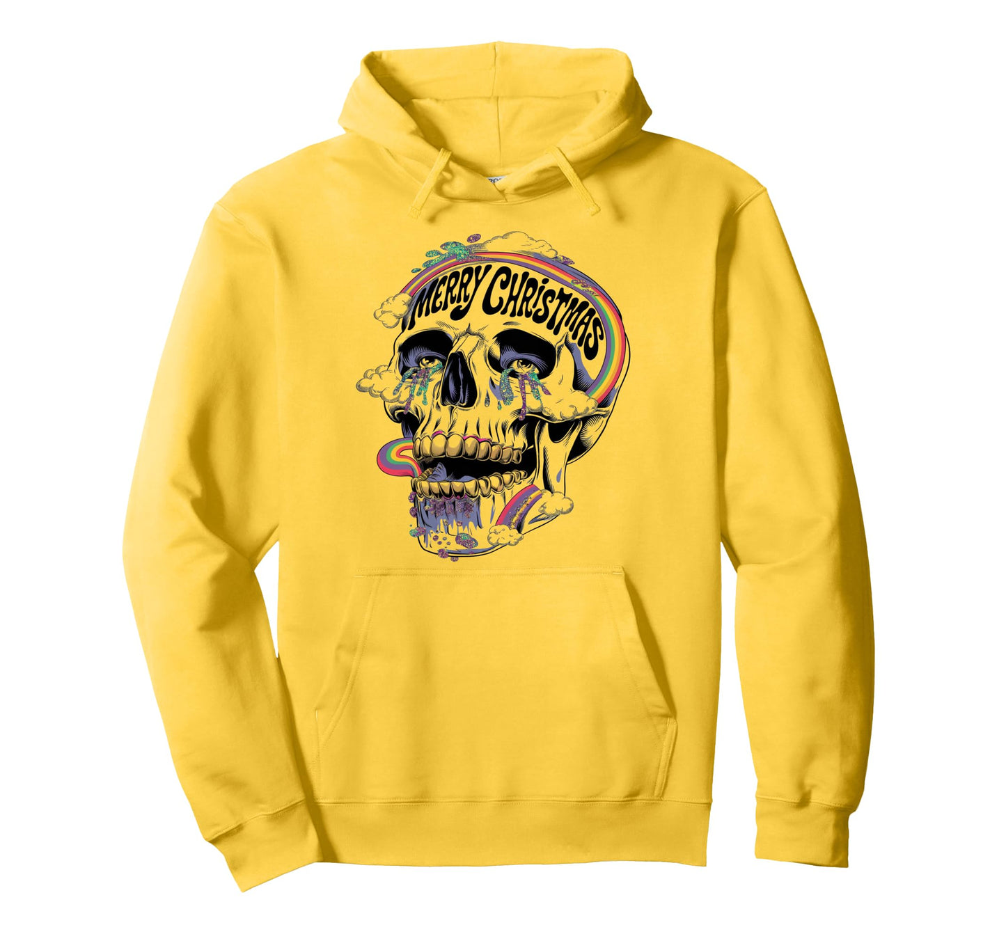 Skeleton Meme Face Merry Hoodie - Novelty Apparel for Adults - T-Shirt, Sweatshirt, Hoodie