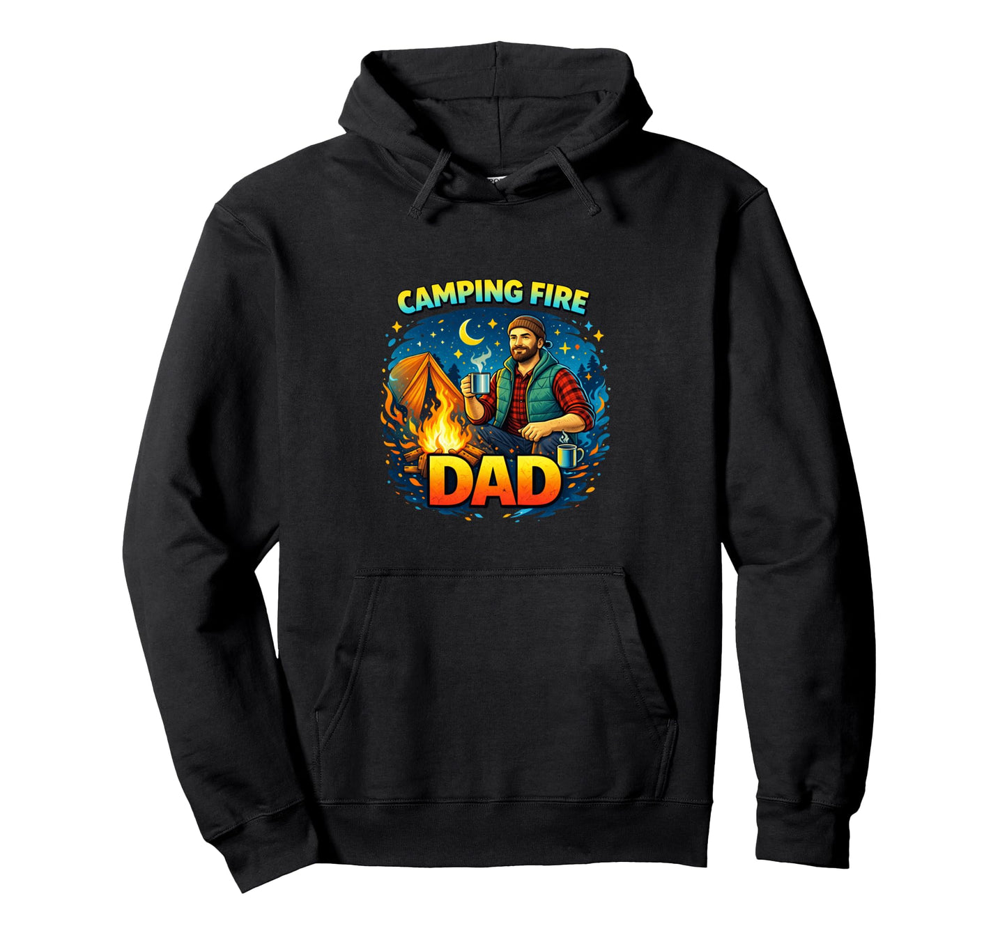 Camping Dad Outdoor Fire Adventure Hoodie - Novelty Apparel Men Women - T-Shirt, Sweatshirt, Hoodie