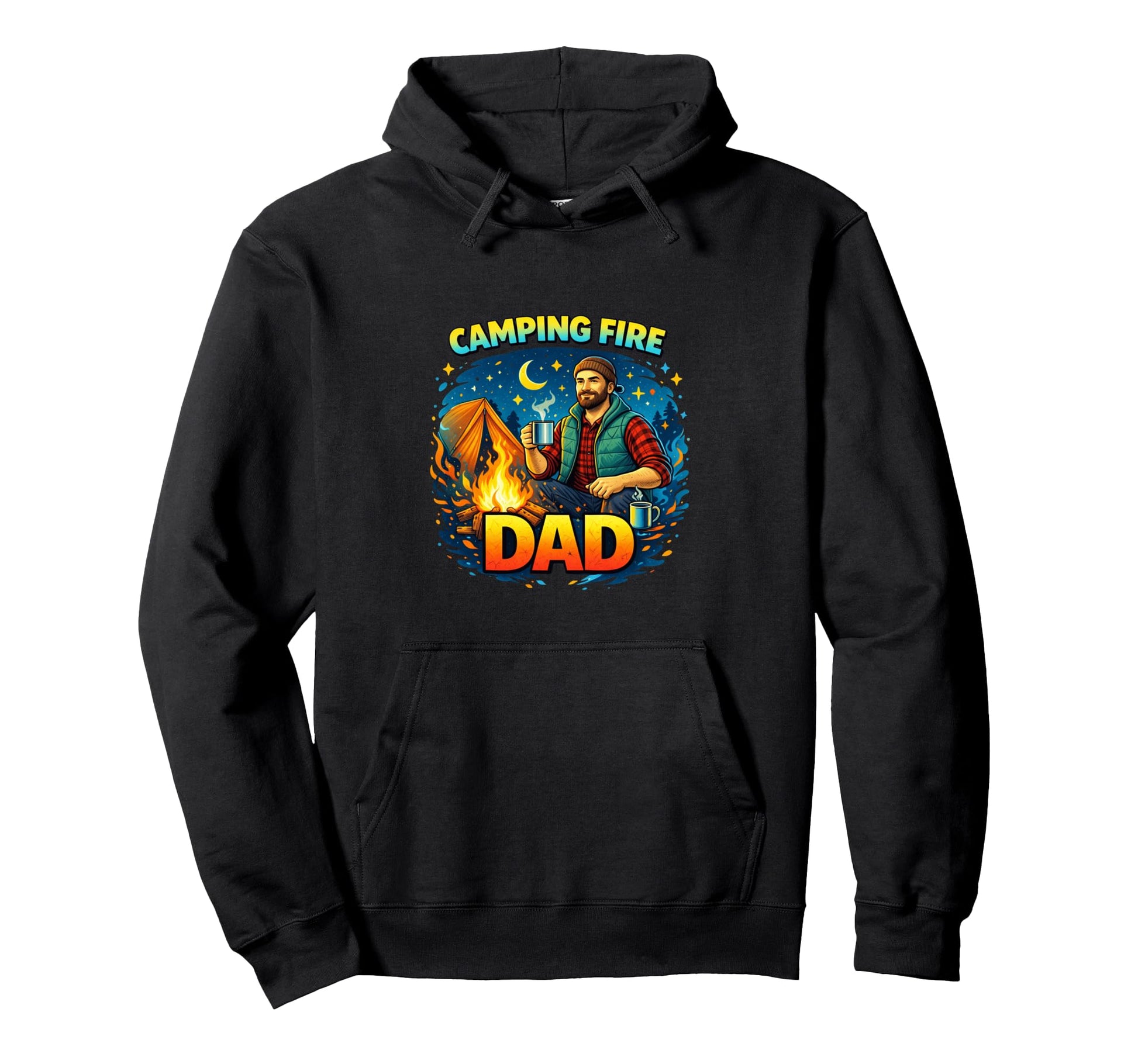 Camping Dad Outdoor Fire Adventure Hoodie - Novelty Apparel Men Women - T-Shirt, Sweatshirt, Hoodie