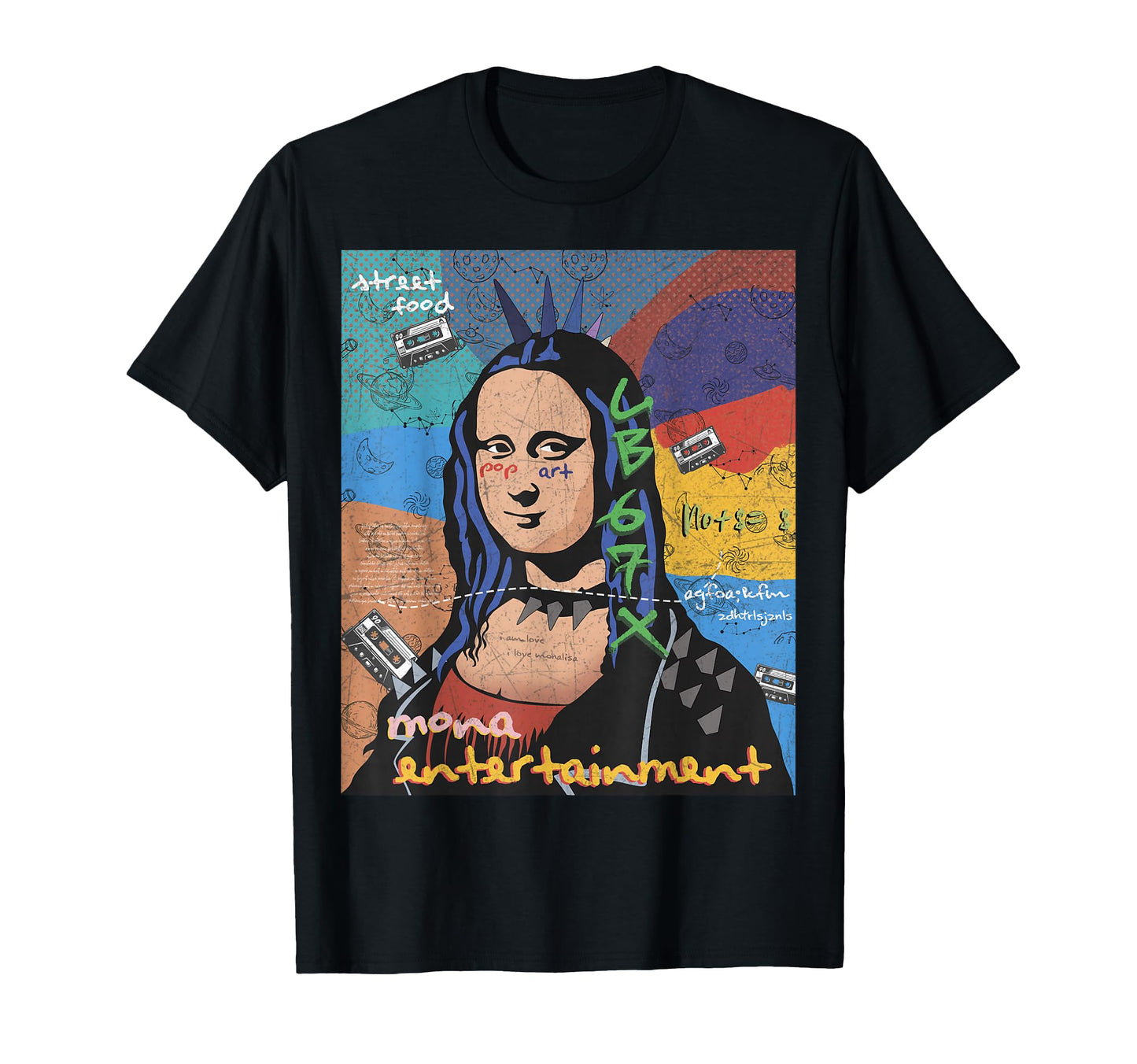 Pop Art Mona Lisa Entertainment T-Shirt - Novelty Apparel for Adults - T-Shirt, Sweatshirt, Hoodie