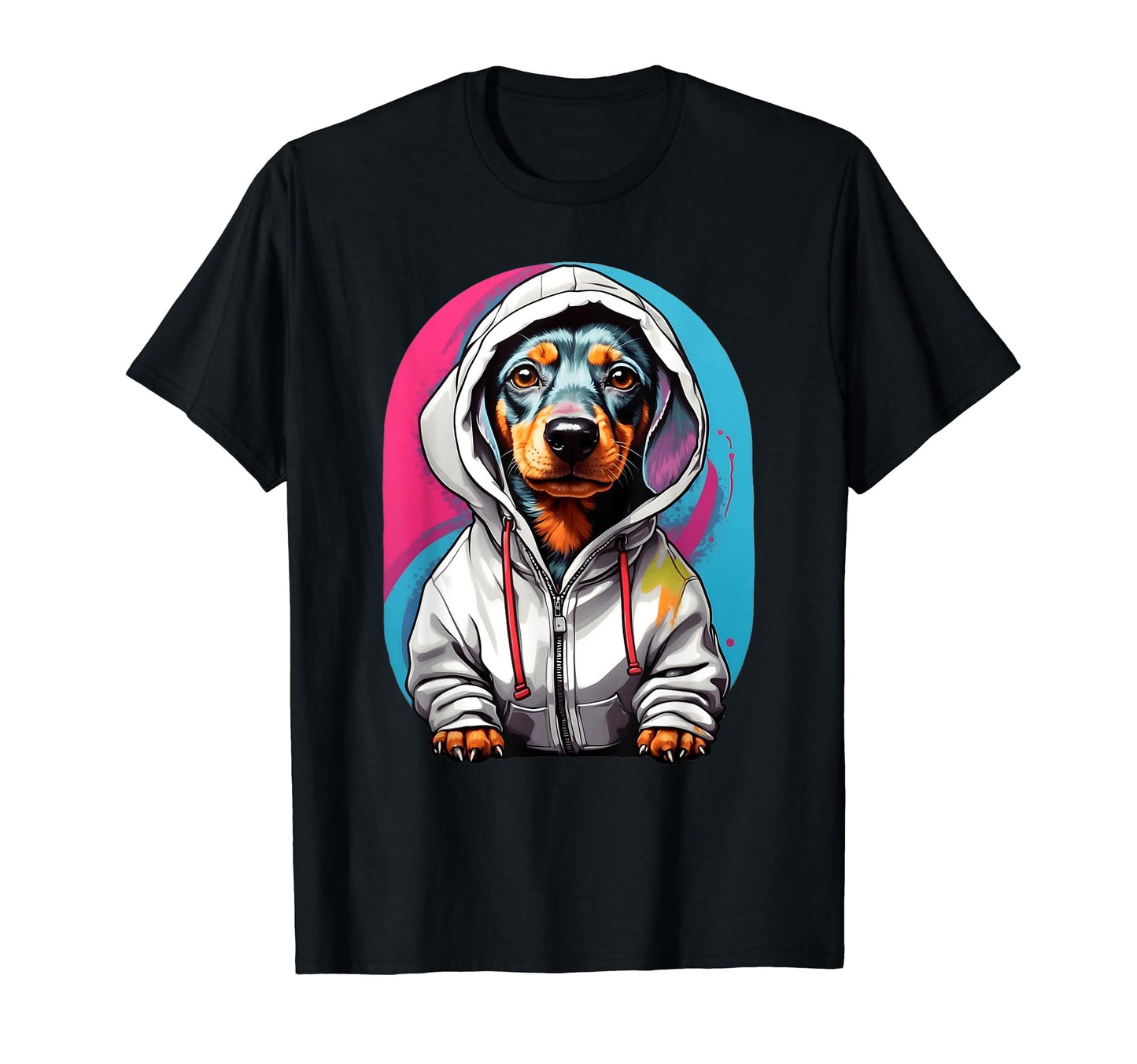 Pop Art Dachshund Colorful Dog Hoodie - Novelty Apparel for Adults - T-Shirt, Sweatshirt, Hoodie