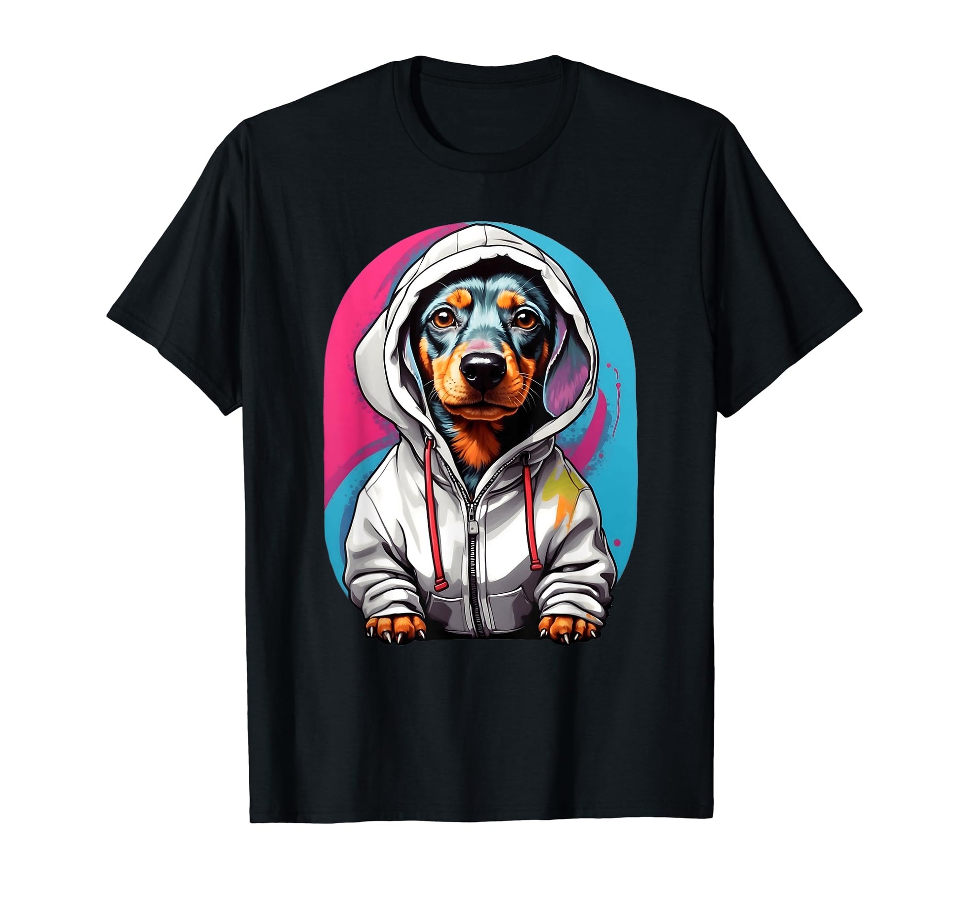 Pop Art Dachshund Colorful Dog Hoodie - Novelty Apparel for Adults - T-Shirt, Sweatshirt, Hoodie