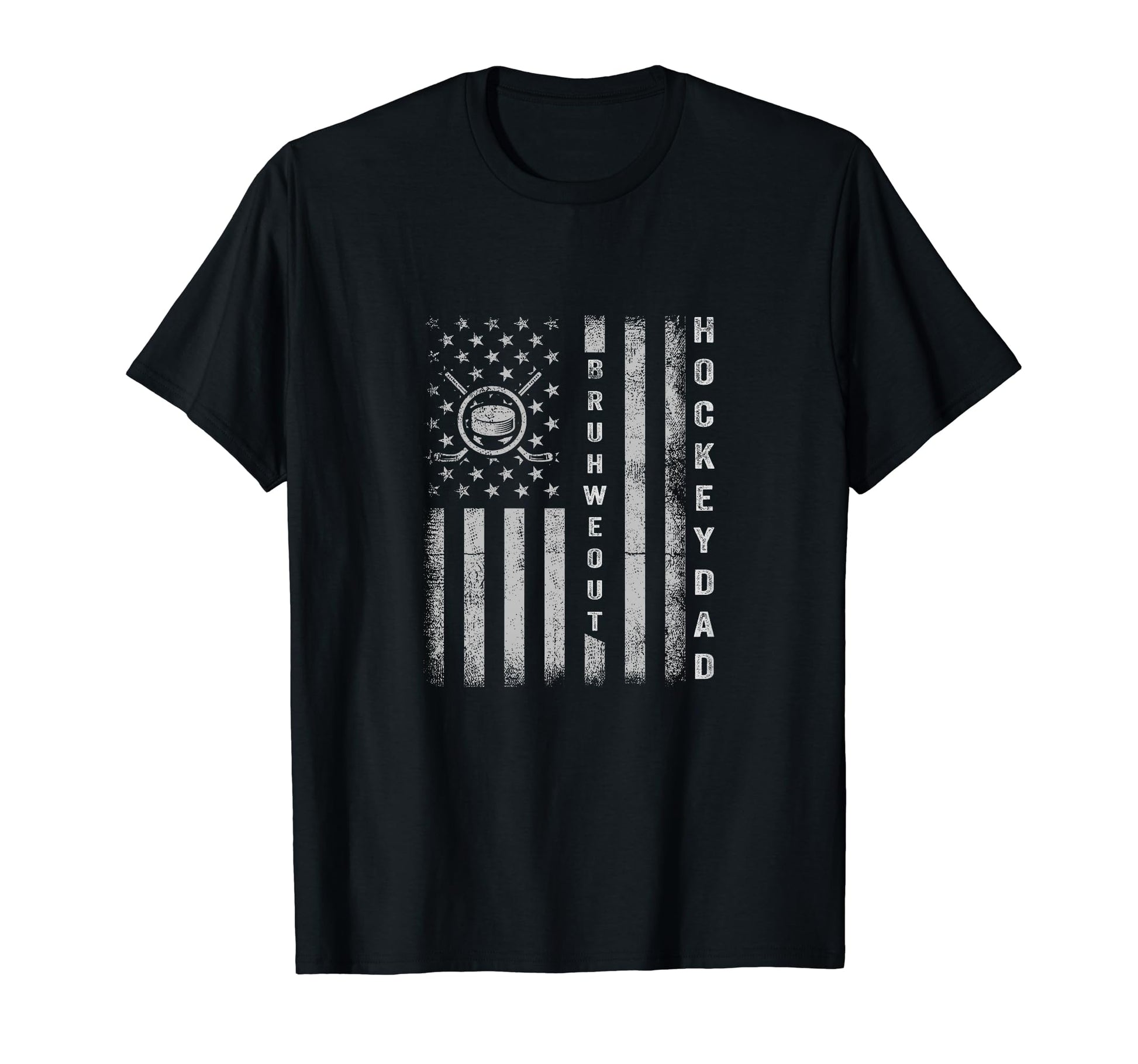 Bruh We Out Hockey Dad American Flag T-Shirt - Trendy Graphic for Adults - T-Shirt, Sweatshirt, Hoodie