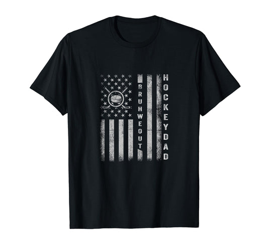 Bruh We Out Hockey Dad American Flag T-Shirt - Trendy Graphic for Adults - T-Shirt, Sweatshirt, Hoodie