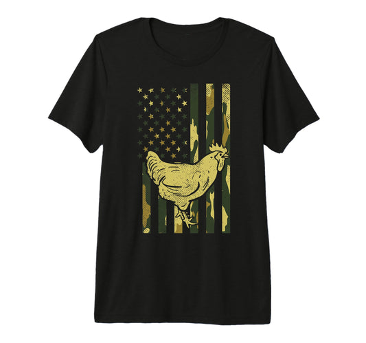 Camo Flag Chicken Military Farm T-Shirt - Casual Everyday Wear for Adults - T-Shirt, Sweatshirt, Hoodie