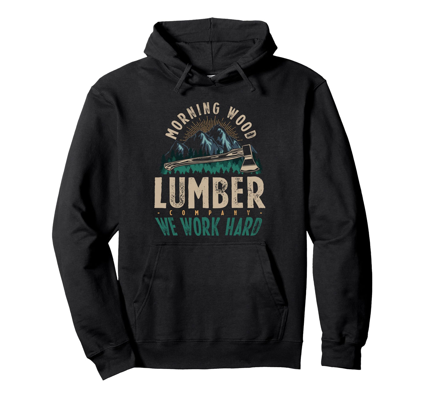 Morning Wood Lumber Company Camping Hoodie - Minimalist Print for Adults - T-Shirt, Sweatshirt, Hoodie