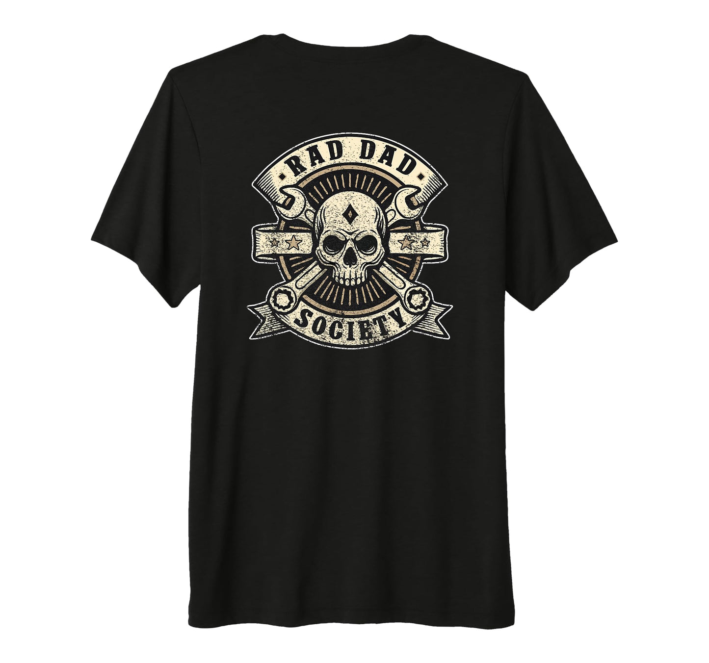 Rad Dad Society Skull Wrench Tri Blend T-Shirt - Novelty Apparel Unisex - T-Shirt, Sweatshirt, Hoodie