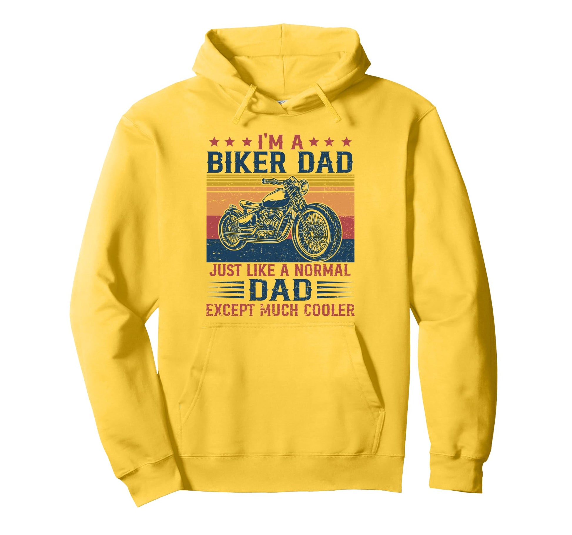 Biker Dad Is Much Cooler Motorcycle Rider Hoodie - Graphic Print for Adults - T-Shirt, Sweatshirt, Hoodie