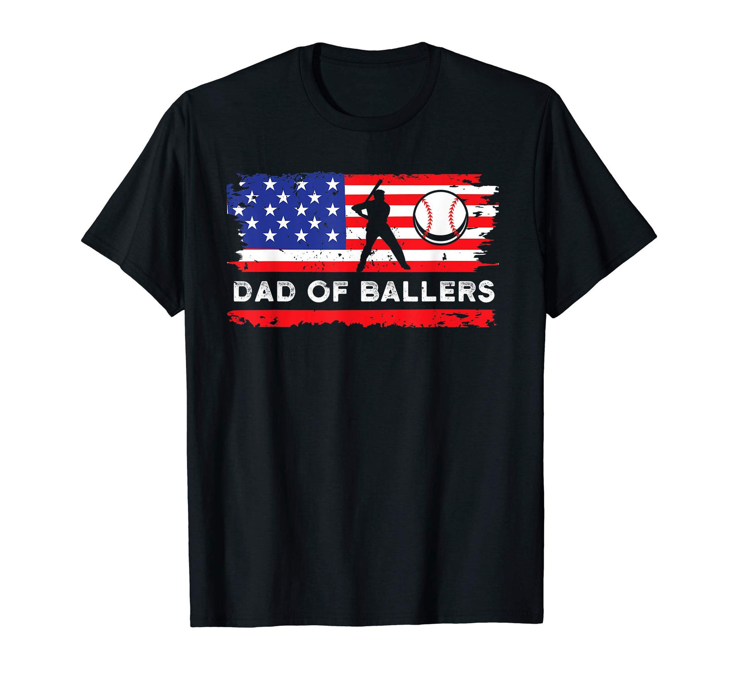 American Flag Baseball Player Dad T-Shirt - Trendy Graphic for Adults - T-Shirt, Sweatshirt, Hoodie