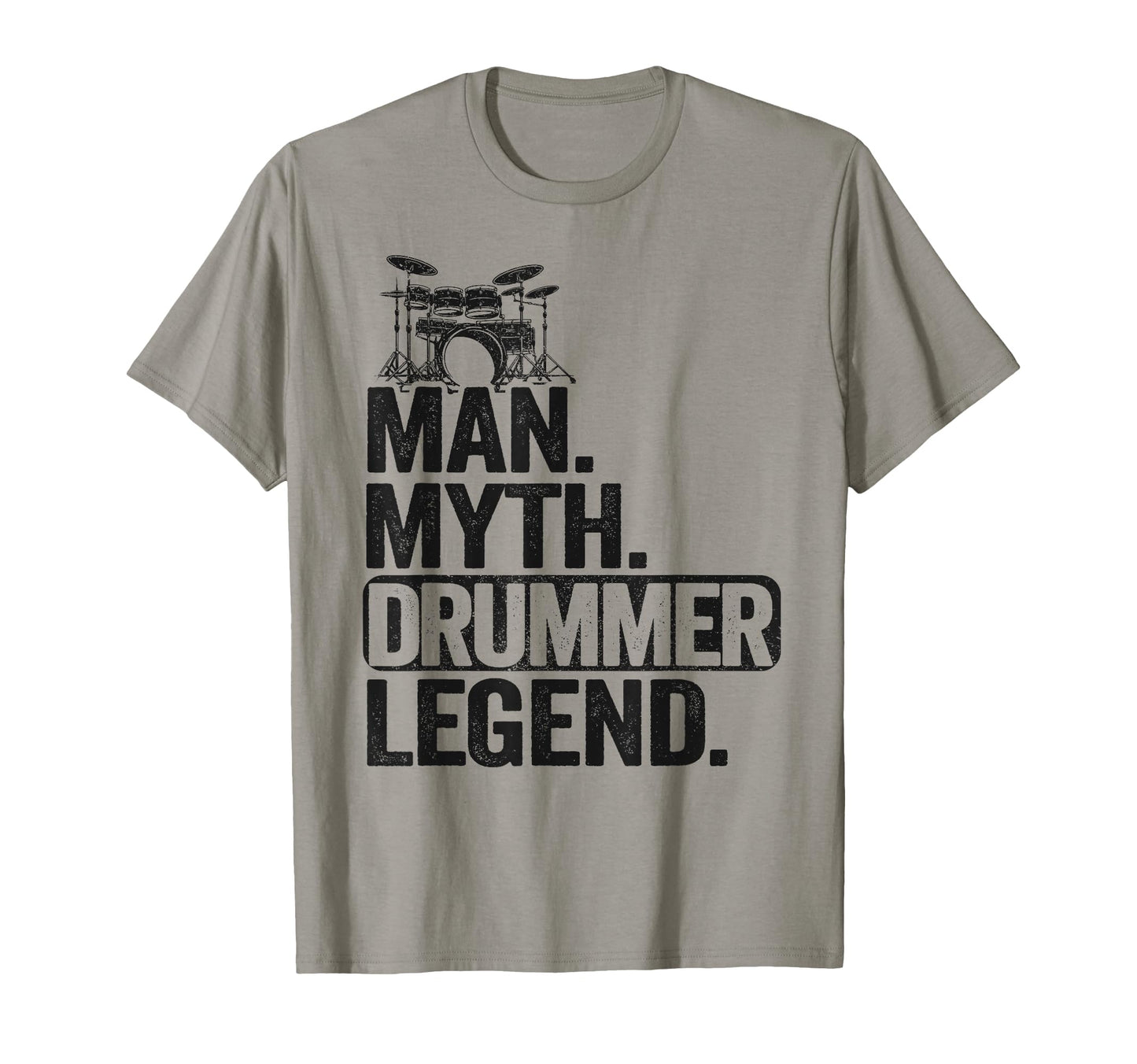 Myth Drummer Legend Drums Mens Dad T-Shirt - Novelty Apparel Men Women - T-Shirt, Sweatshirt, Hoodie