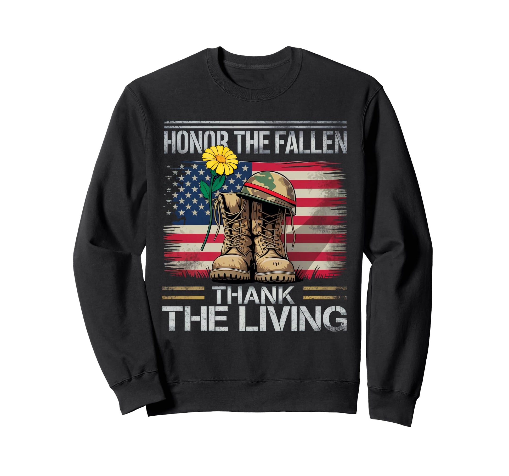 Honor Fallen Thank Living American Sweatshirt - Unique Graphic Men Women - T-Shirt, Sweatshirt, Hoodie