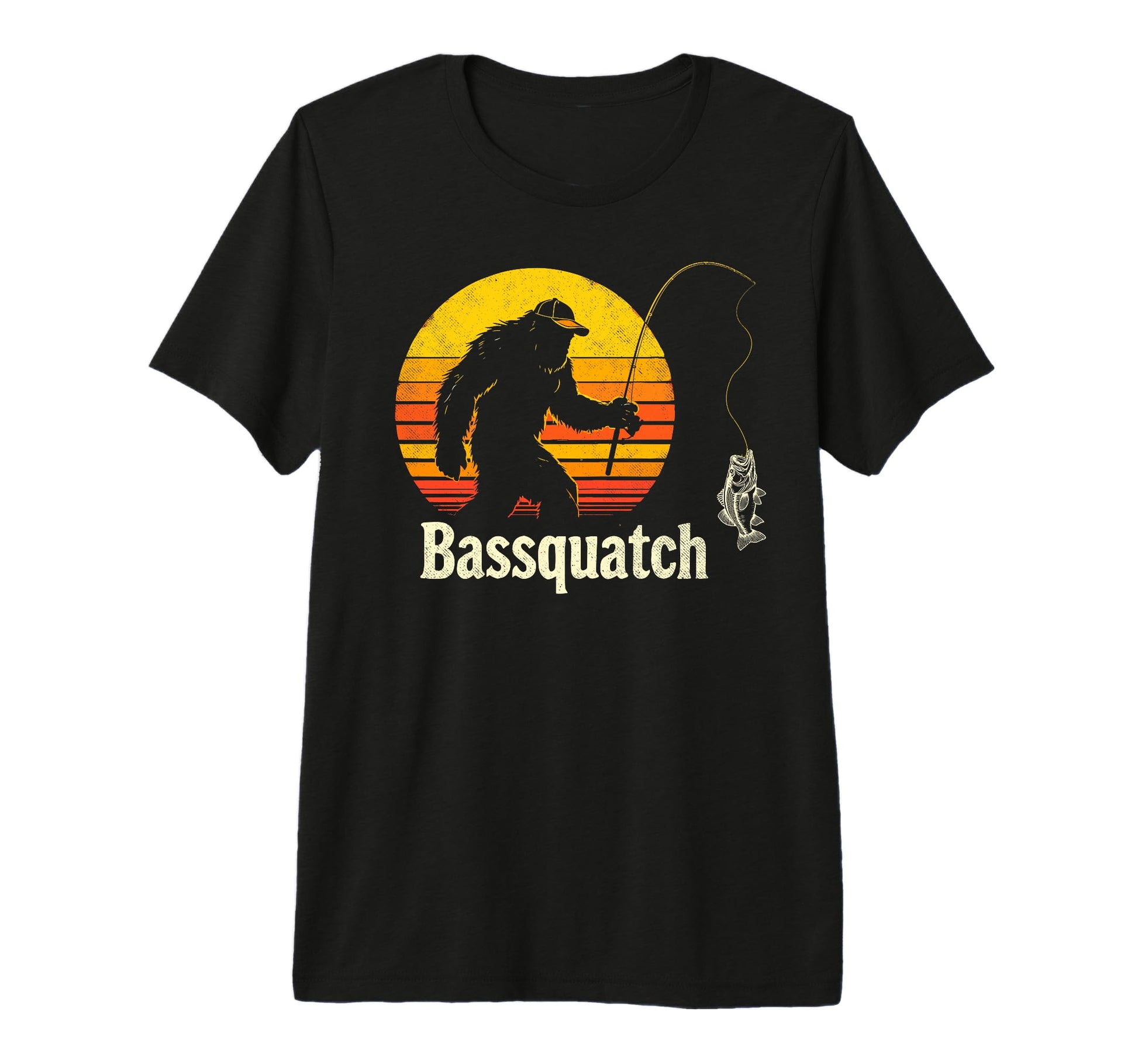 Bassquatch Sasquatch Fisher Bass Fishing T-Shirt - Graphic Print Unisex - T-Shirt, Sweatshirt, Hoodie