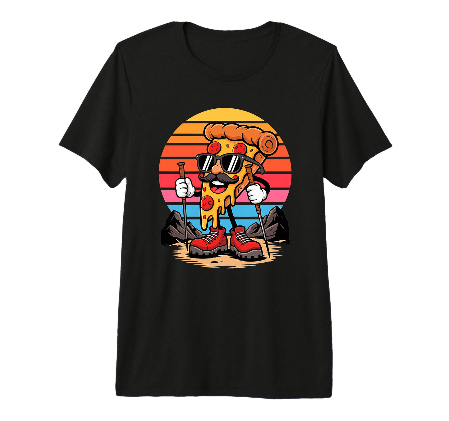 Mens Hiker Pizza Slice Dad T-Shirt - Casual Everyday Wear Unisex - T-Shirt, Sweatshirt, Hoodie
