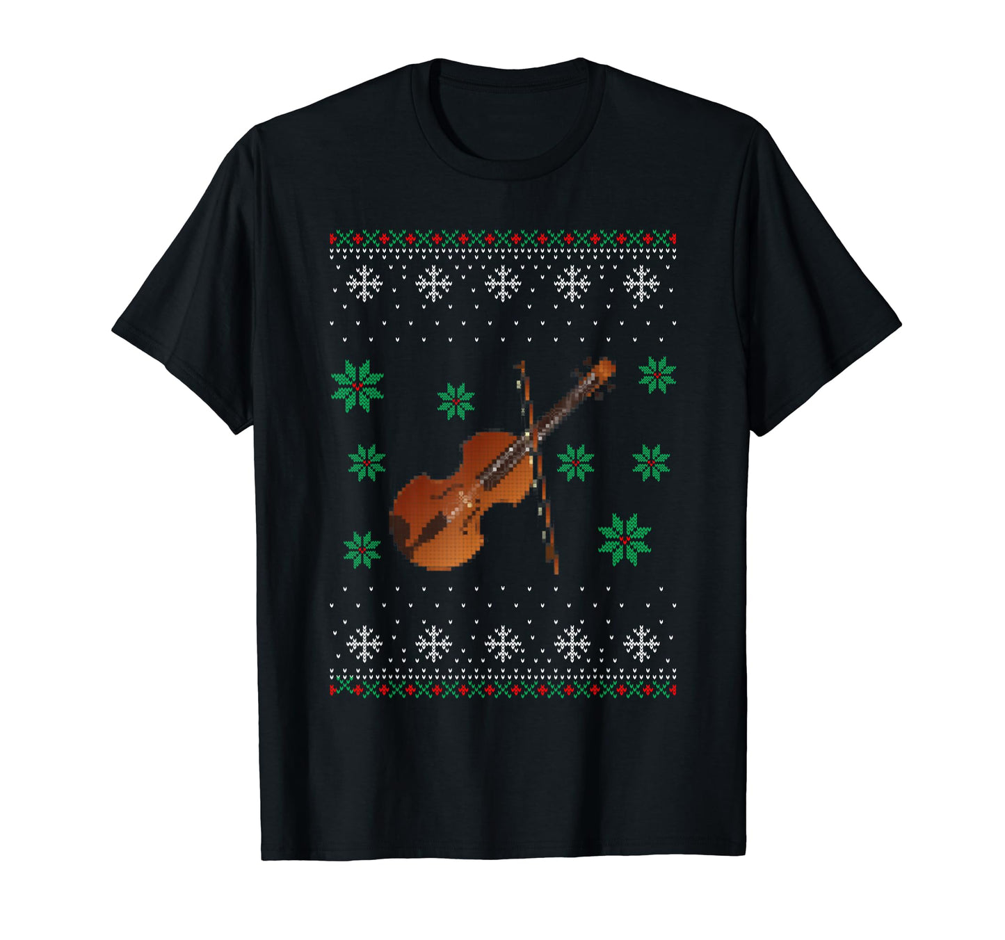 Violin Musician Holiday Santa T-Shirt - Casual Everyday Wear for Adults - T-Shirt, Sweatshirt, Hoodie