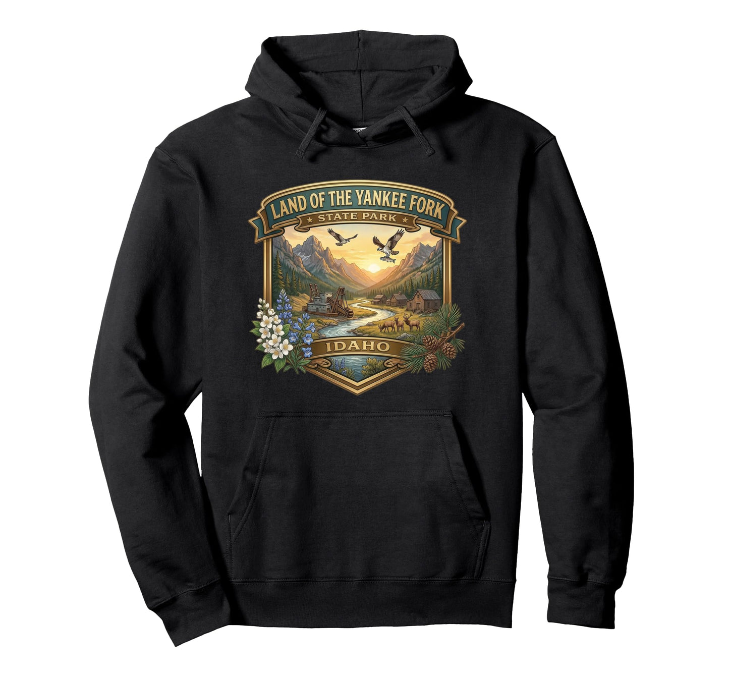 Land Yankee Fork State Park Idaho Novelty Hoodie - Trendy Graphic Unisex - T-Shirt, Sweatshirt, Hoodie