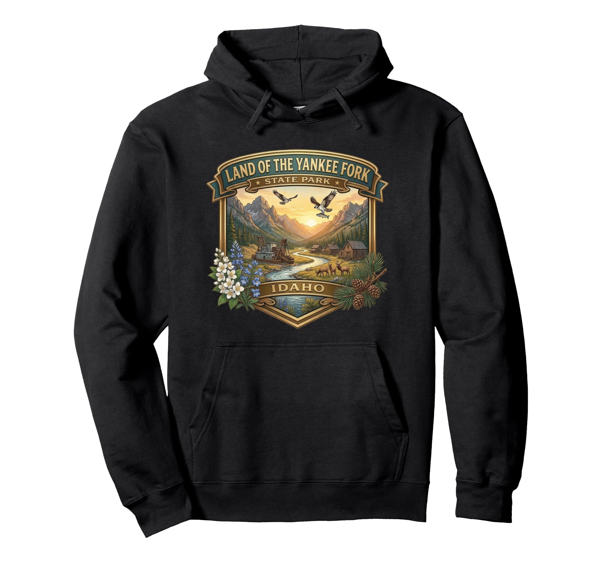 Land Yankee Fork State Park Idaho Novelty Hoodie - Trendy Graphic Unisex - T-Shirt, Sweatshirt, Hoodie