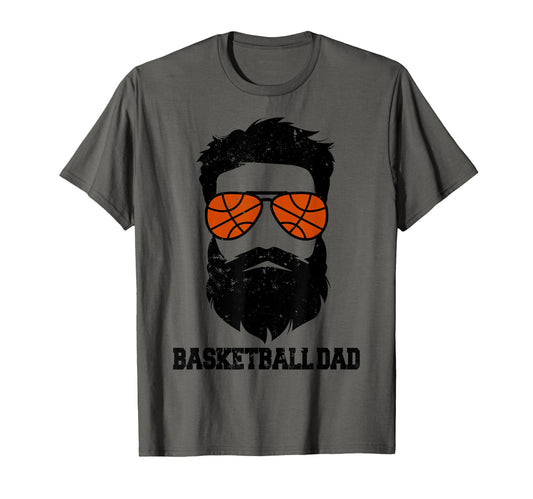 Basketball Dad Funny Messy Hair Beard T-Shirt - Trendy Graphic Men Women - T-Shirt, Sweatshirt, Hoodie
